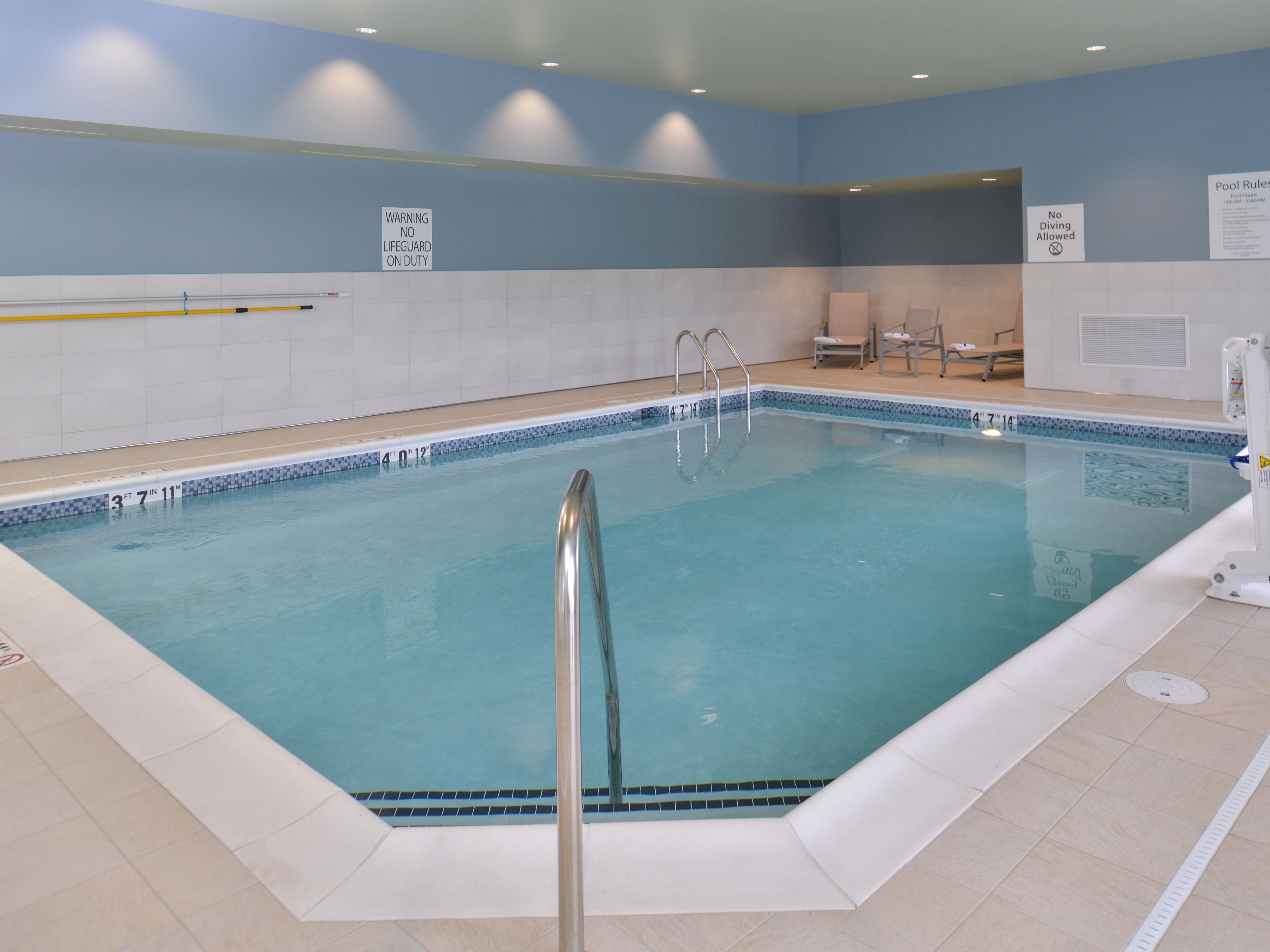 Take a dip in our indoor swimming pool, open year-round.