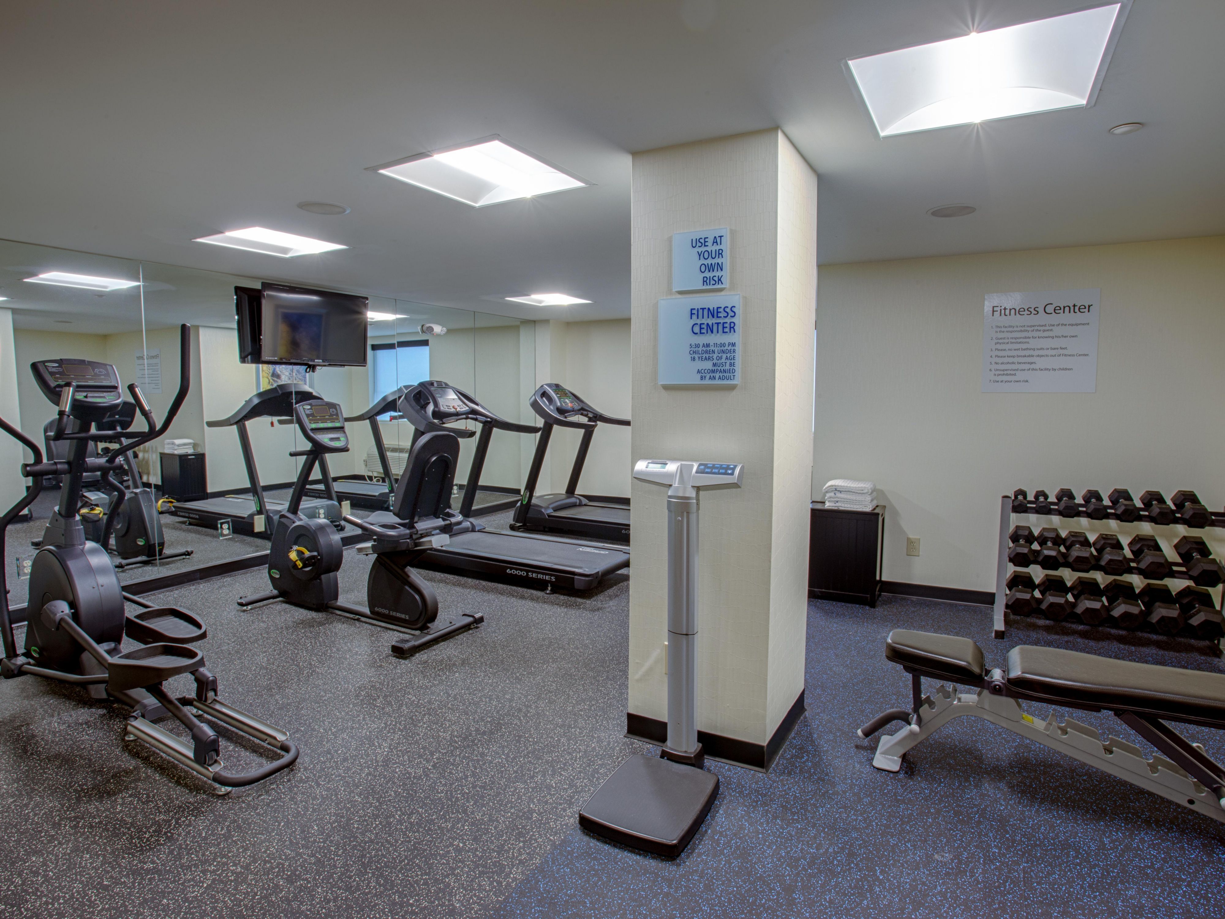 Work out in our well equipped Fitness Center
