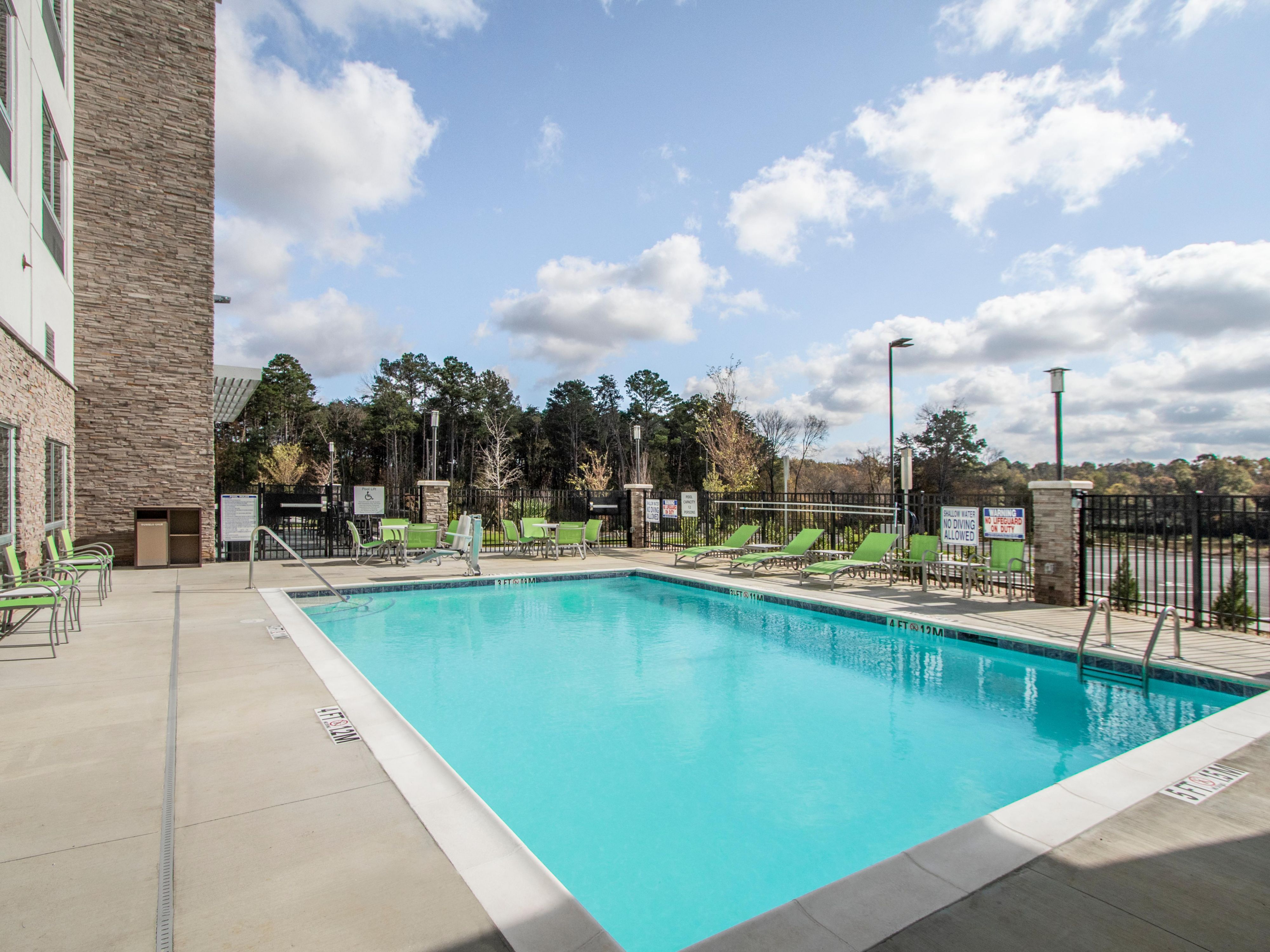 Take a dip in our seasonal outdoor pool or relax poolside.