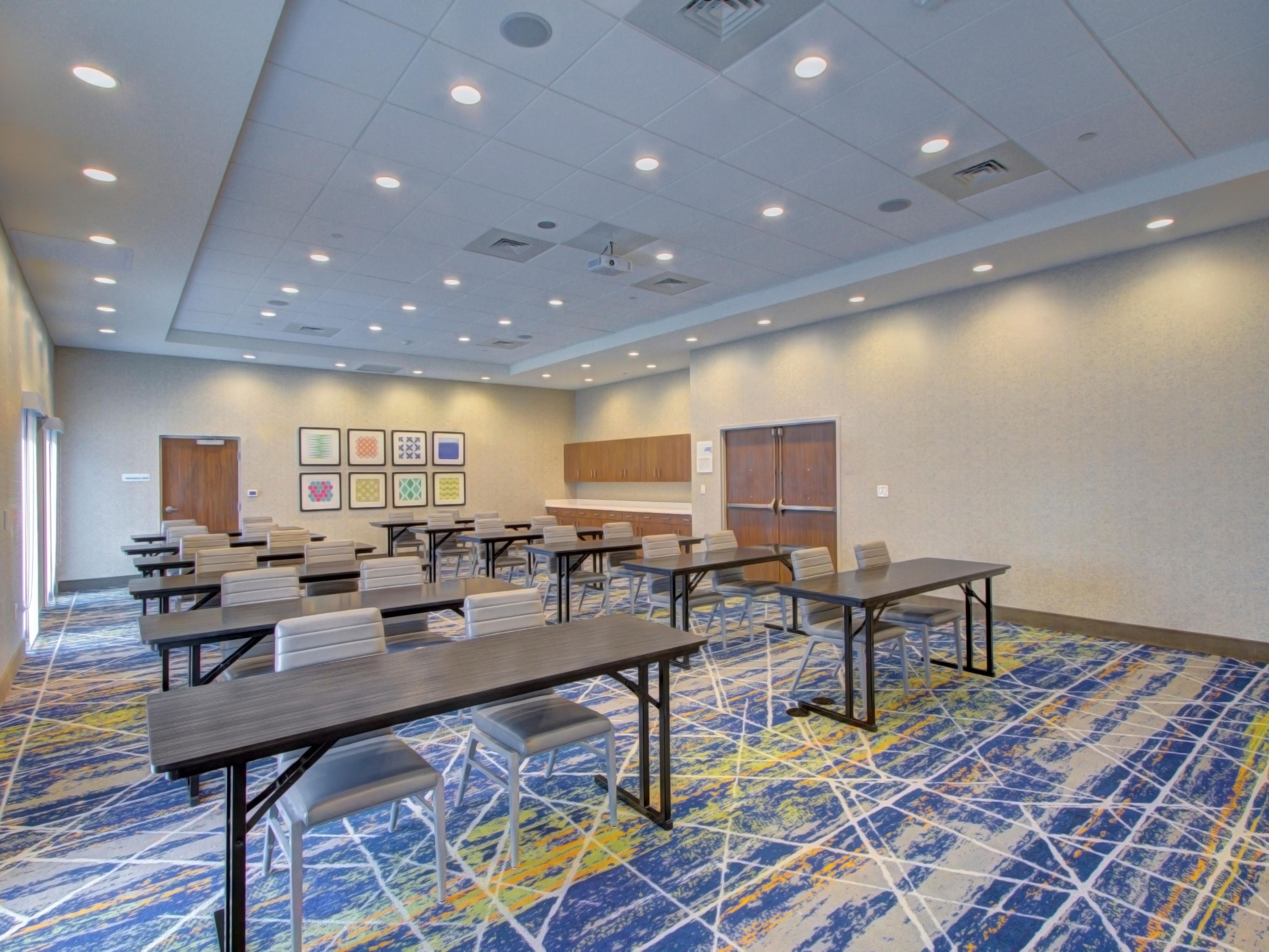 Connect, collaborate, and celebrate in our stylish meeting space. With 915 square feet of versatile setups for up to 61 guests, our venue is perfect for any event. Equipped with AV technology and a prime pre-function area for networking and catering, we make your meetings memorable and your events exceptional.