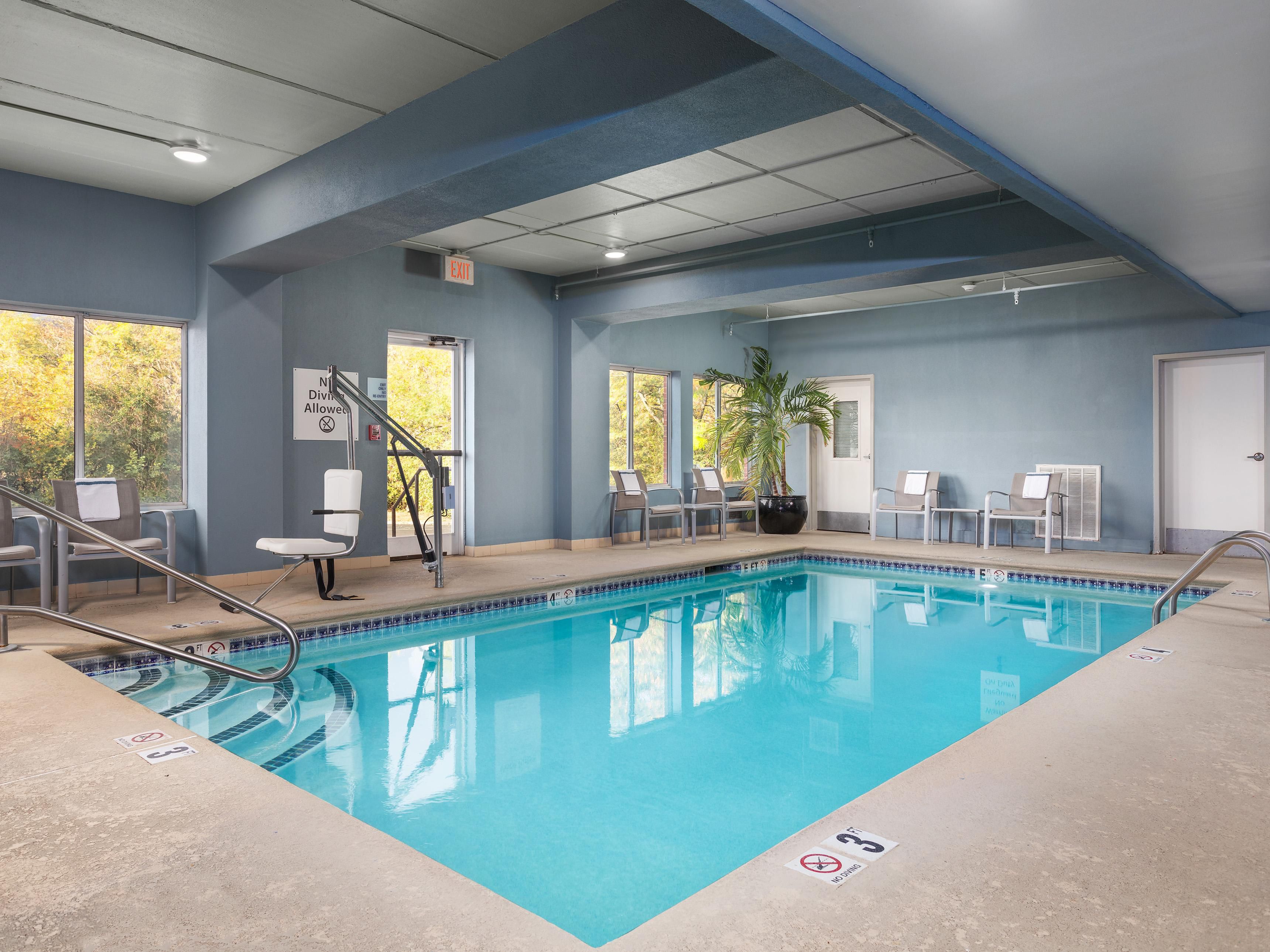 Swim year round at our Chattanooga hotel with an indoor pool. 
