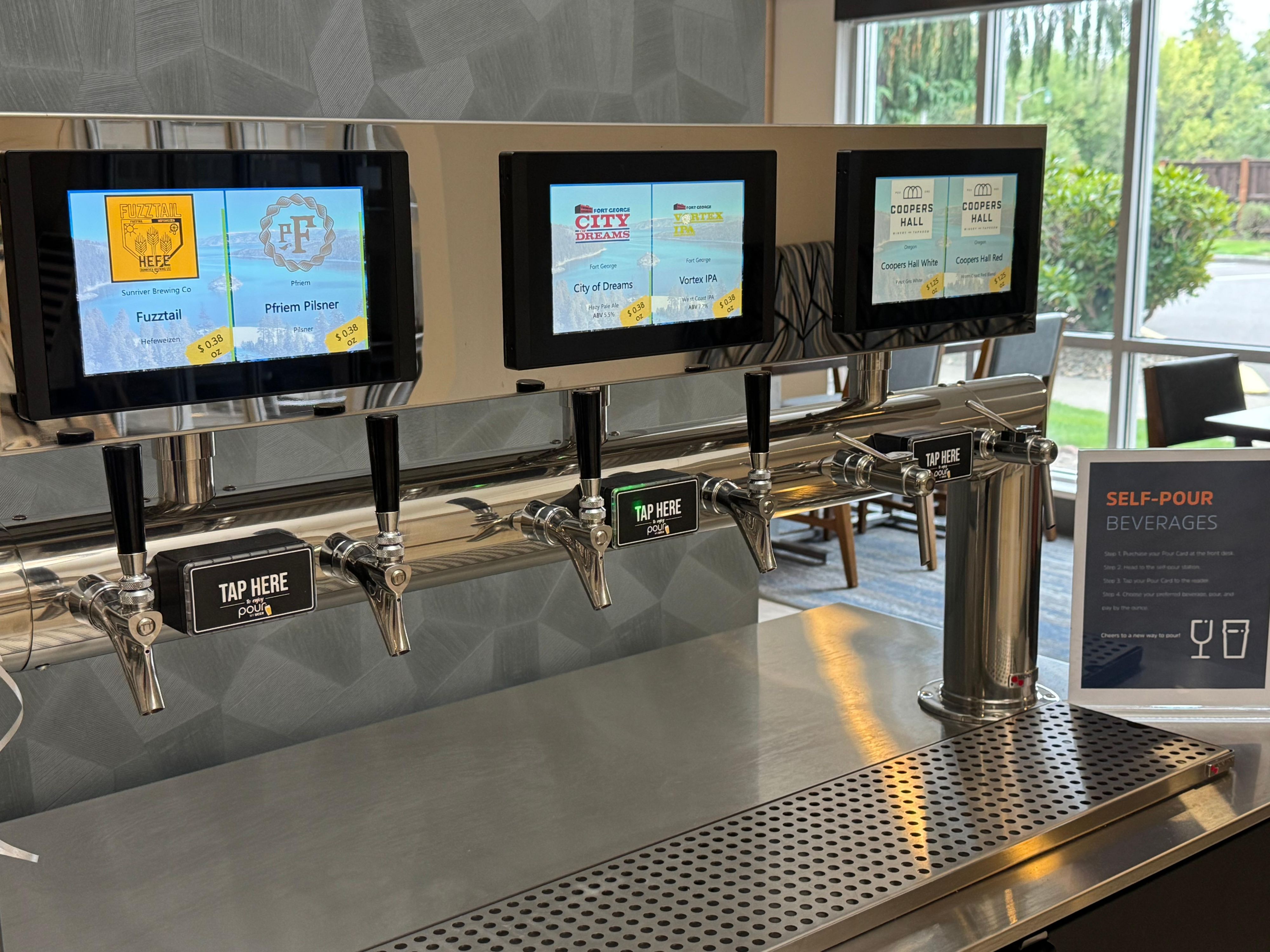 Introducing Our Self-Pour Beer & Wine Station
Skip the line and pour your own! Whether you're craving a crisp craft beer or a smooth glass of wine, our self-serve station lets you sample, sip, and enjoy at your own pace.
