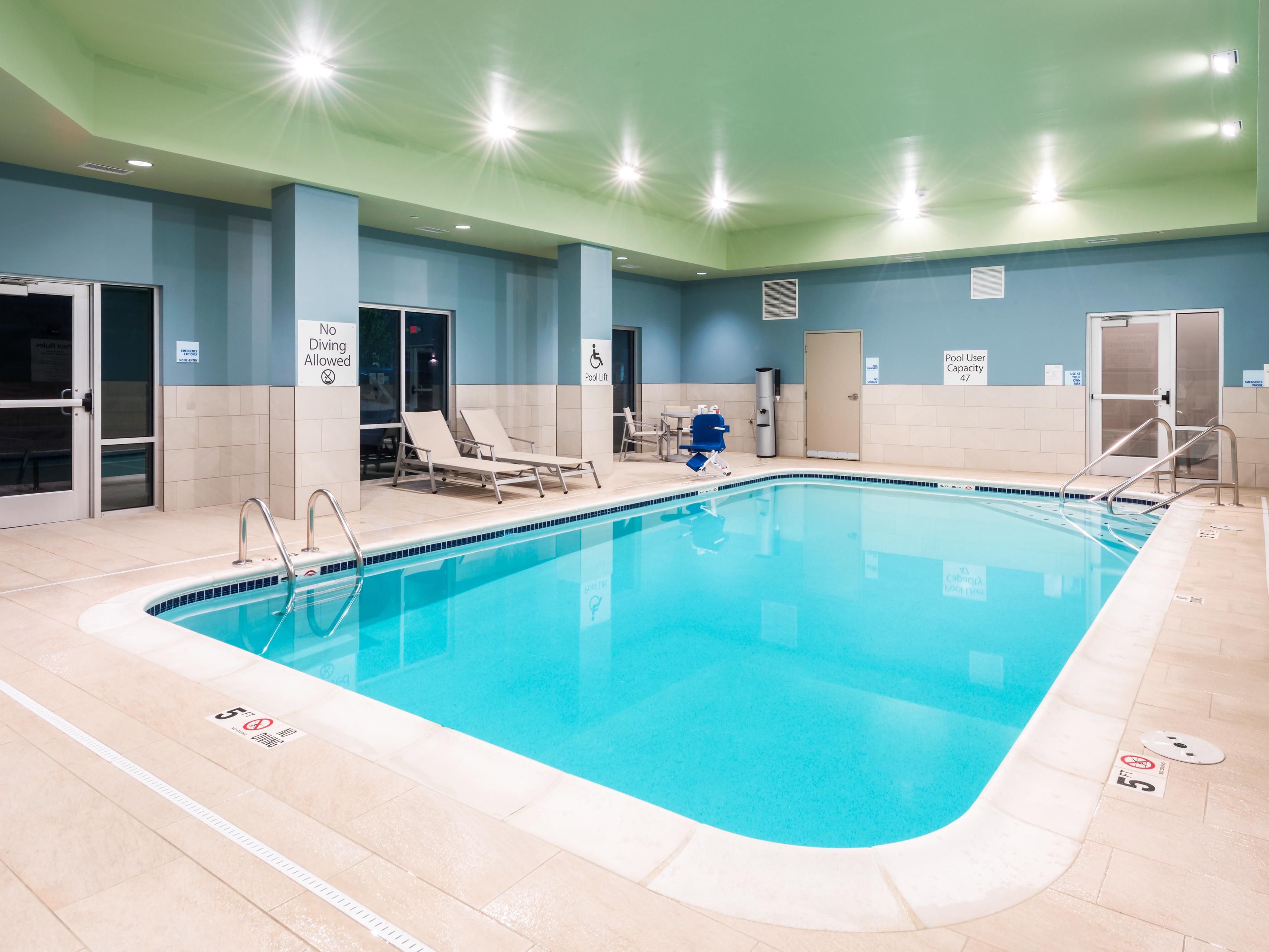 Make a splash in our gorgeous indoor pool