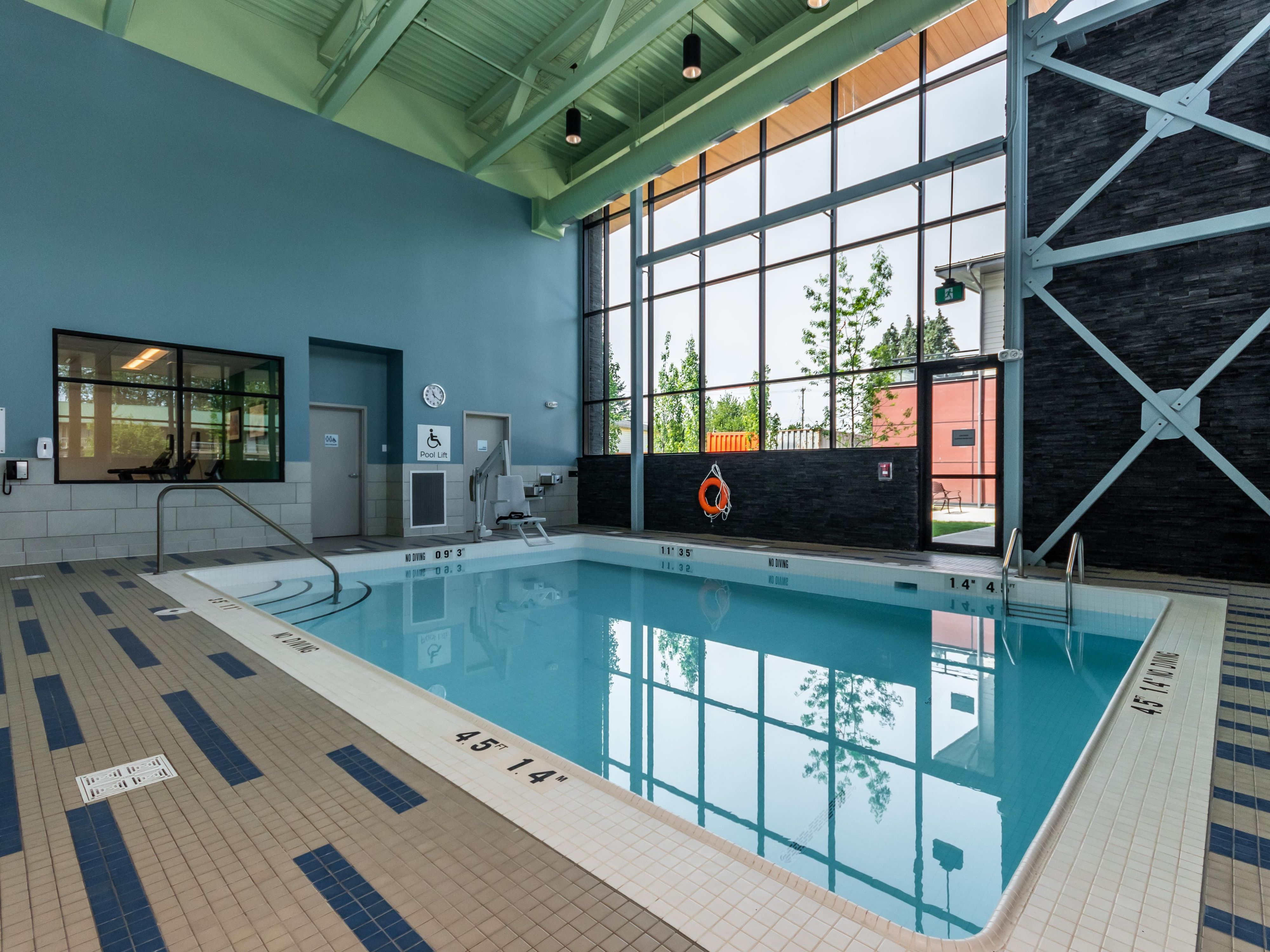 Life is better in the water. Stay with us and enjoy our indoor heated pool.   