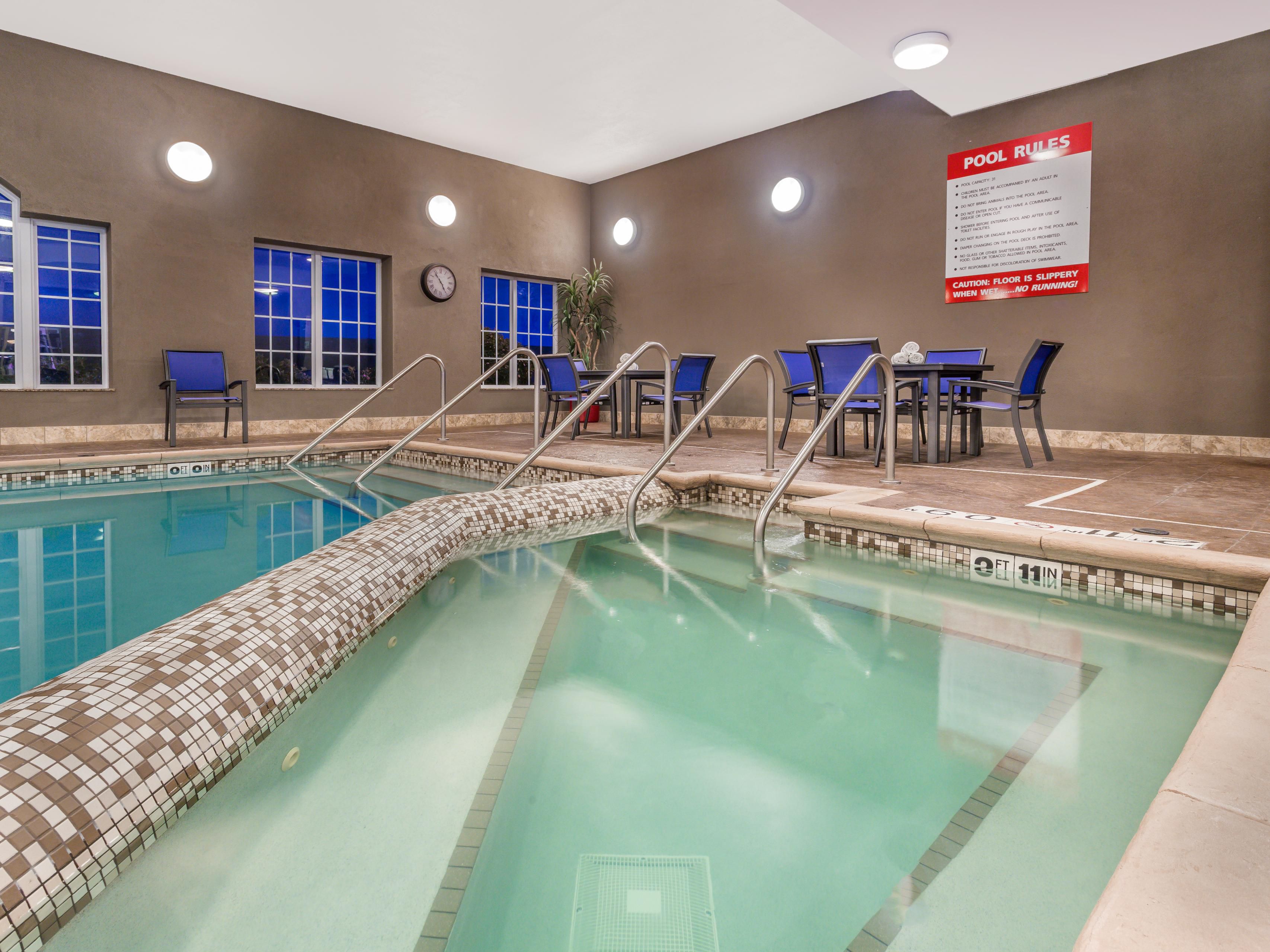 Unwind and enjoy our heated indoor pool and whirlpool while staying with us at the Holiday Inn Express & Suites Chippewa Falls.
