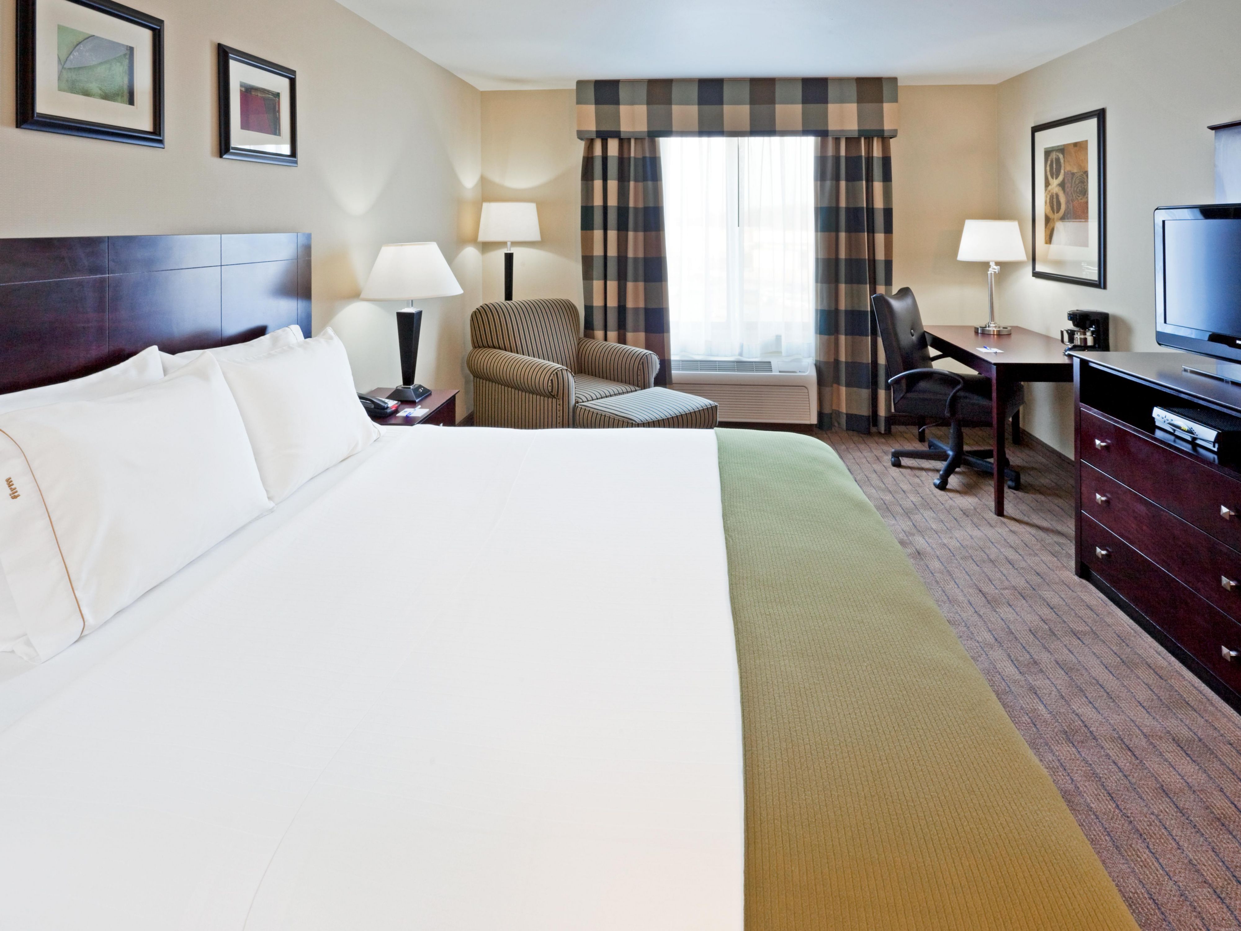 Flat panel TVs with HD adorn all of our guest rooms.