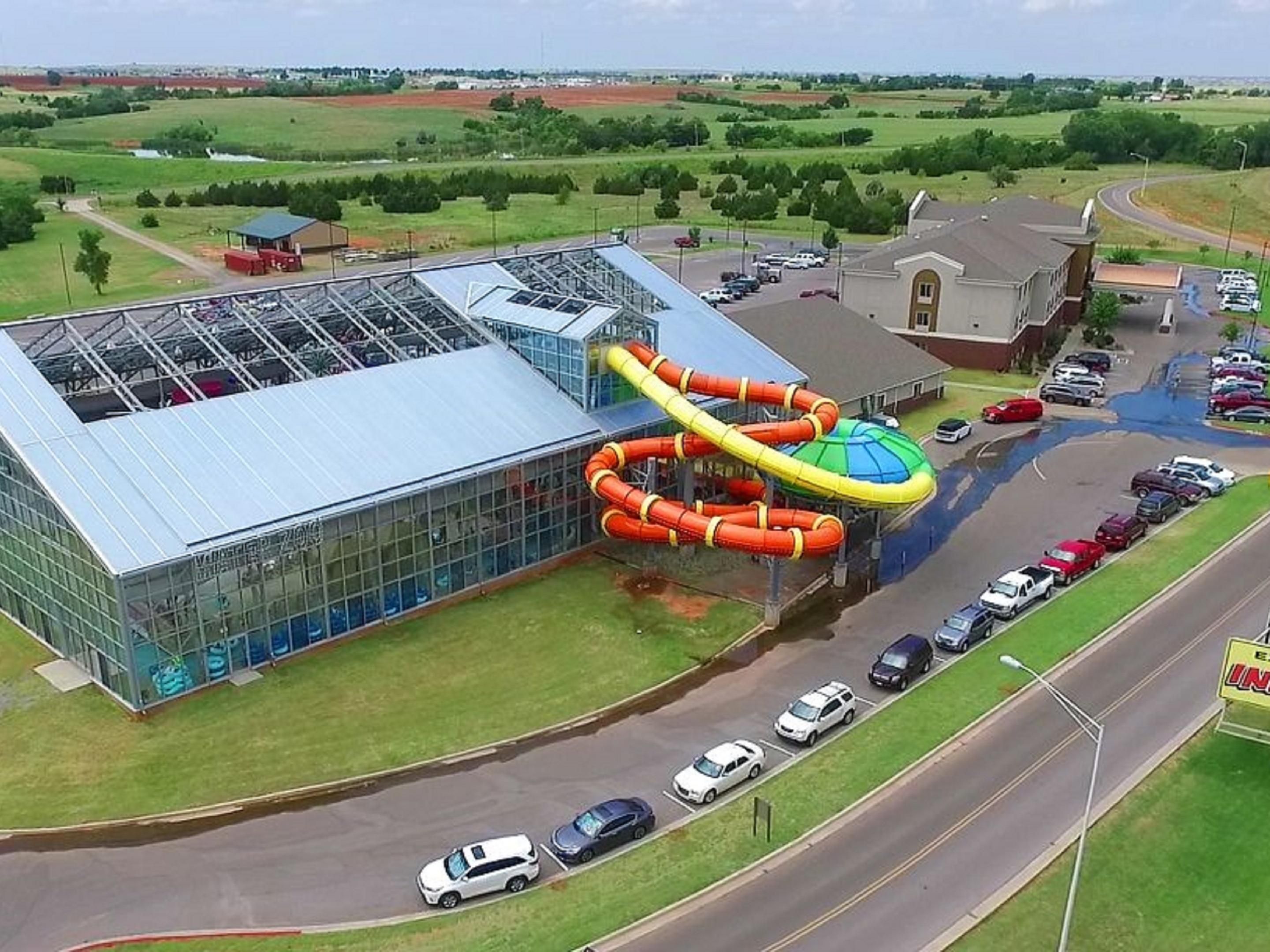 Stay just steps away from Oklahoma's first and largest indoor water park, Water-Zoo. Perfect for year-round family fun, our convenient location, right next door, ensures you can splash, slide, and play all day, then come back to relax in the comfort of your spacious guest room.