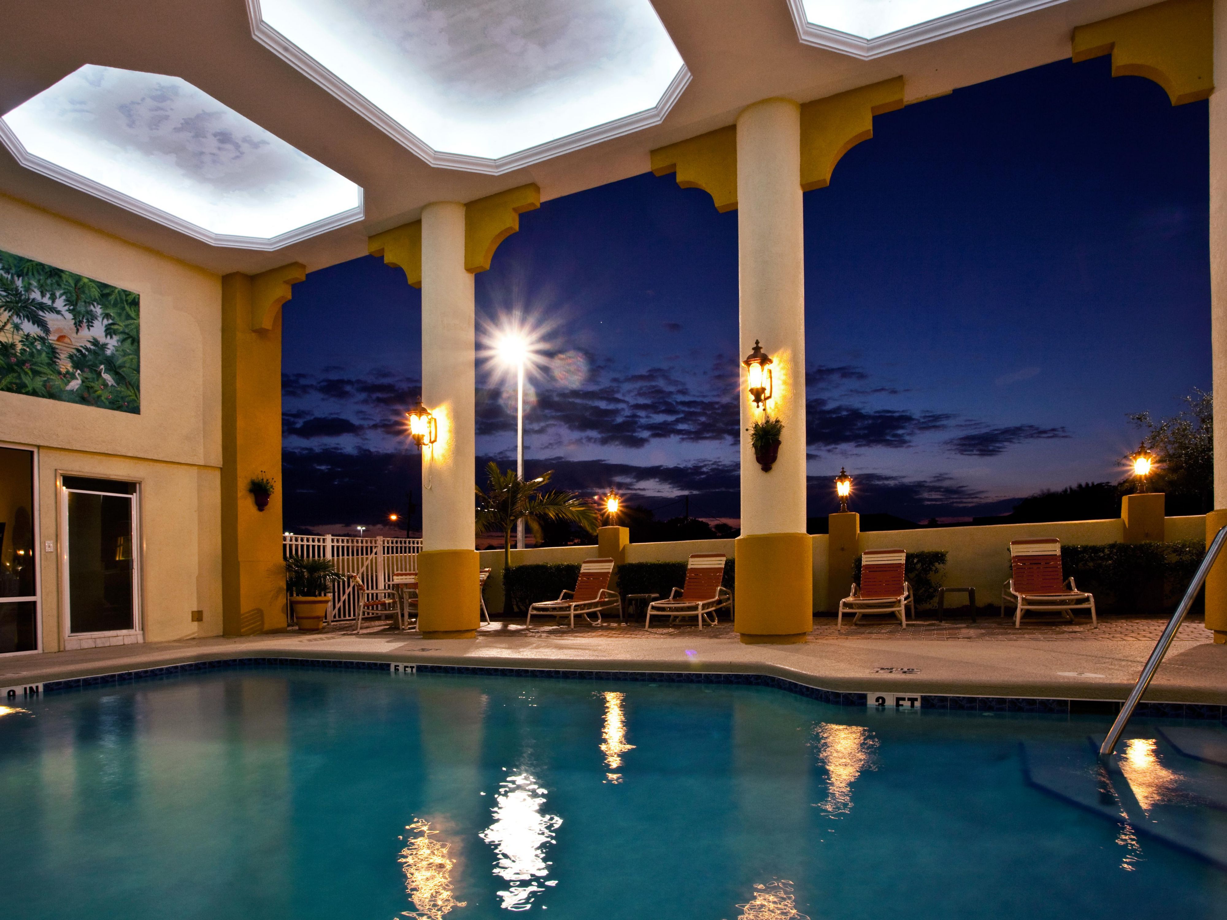 Our pool has the best of both worlds. Since it is covered but open to the outdoors you can still swim and relax outside should the weather turn rainy. 