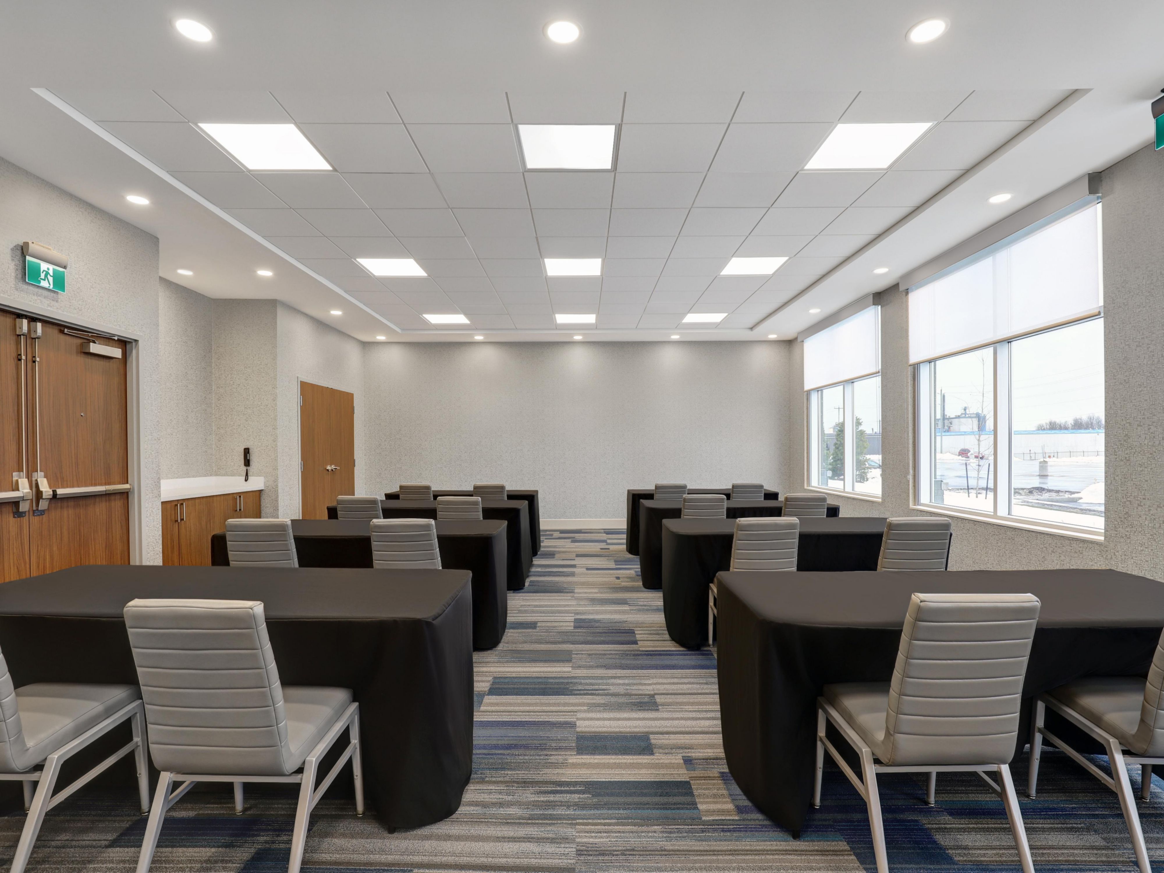 Looking to host a meeting or event? Our flexible meeting space is full of natural light and can accommodate up to 60 people. Call or email us for more details.
