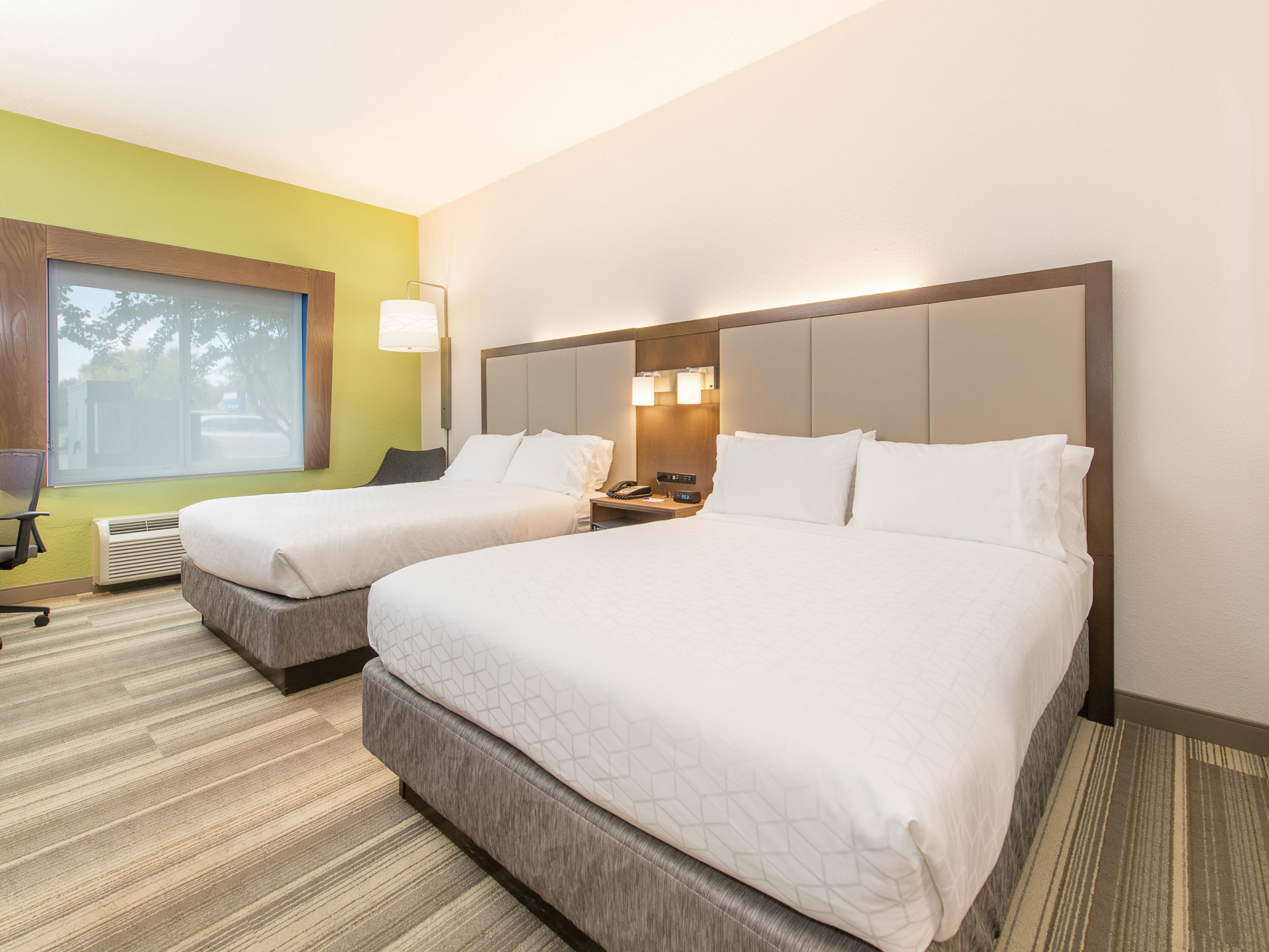 Our comfortable and spacious rooms offer everything you need for a great night's rest. Each room features cozy pillows, plush bedding, crisp linens, and high-quality bath amenities to enhance your stay and make you feel at home.