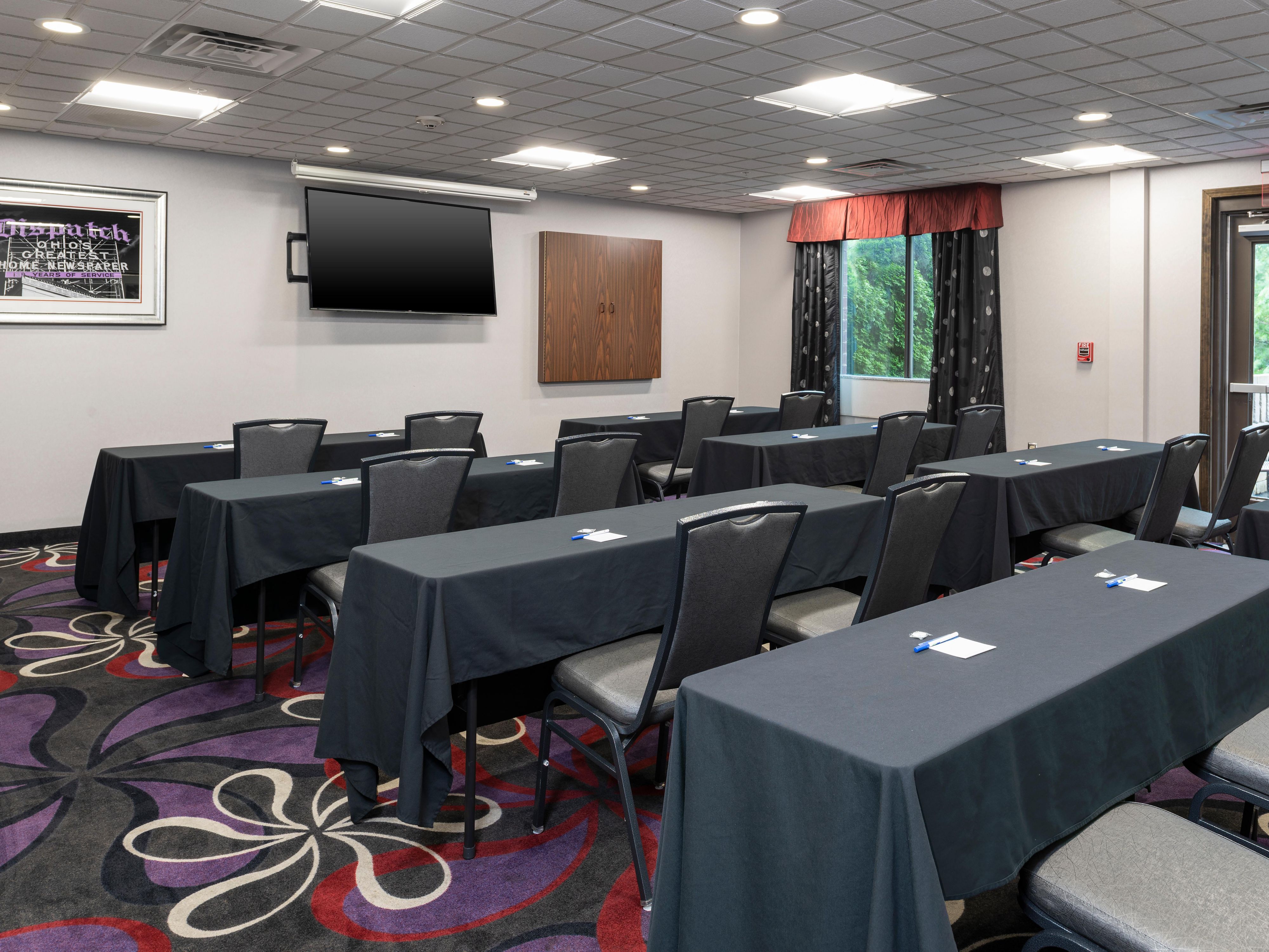 Book our beautiful meeting room for groups up to 20 guests depending on the set of the room. All meetings come with complimentary items such as pads, pens, mints and bottled water. On site Sales Manager will be able to assist with all the details of your meeting ranging to AV equipment, setting up snacks or plans for meals.