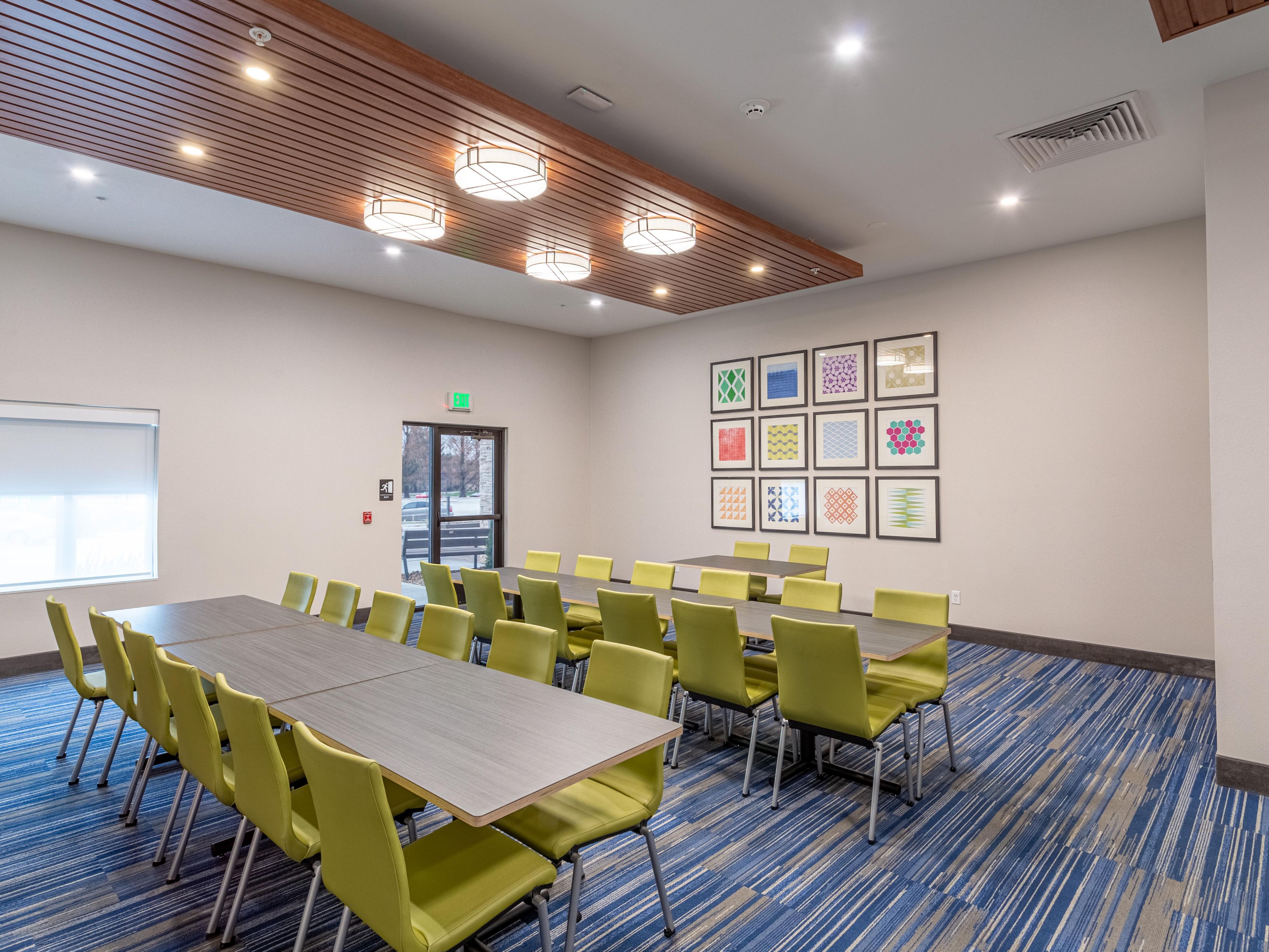 Our beautiful 800 square foot meeting room is an ideal space for informal gatherings with family and friends as things get back to 'normal'. Whether you are coming to the hotel for a Family Reunion, Wedding, Graduation, Birthday Celebration or a travel team game our space might be a good fit for you. Contact the sales office for more details. 