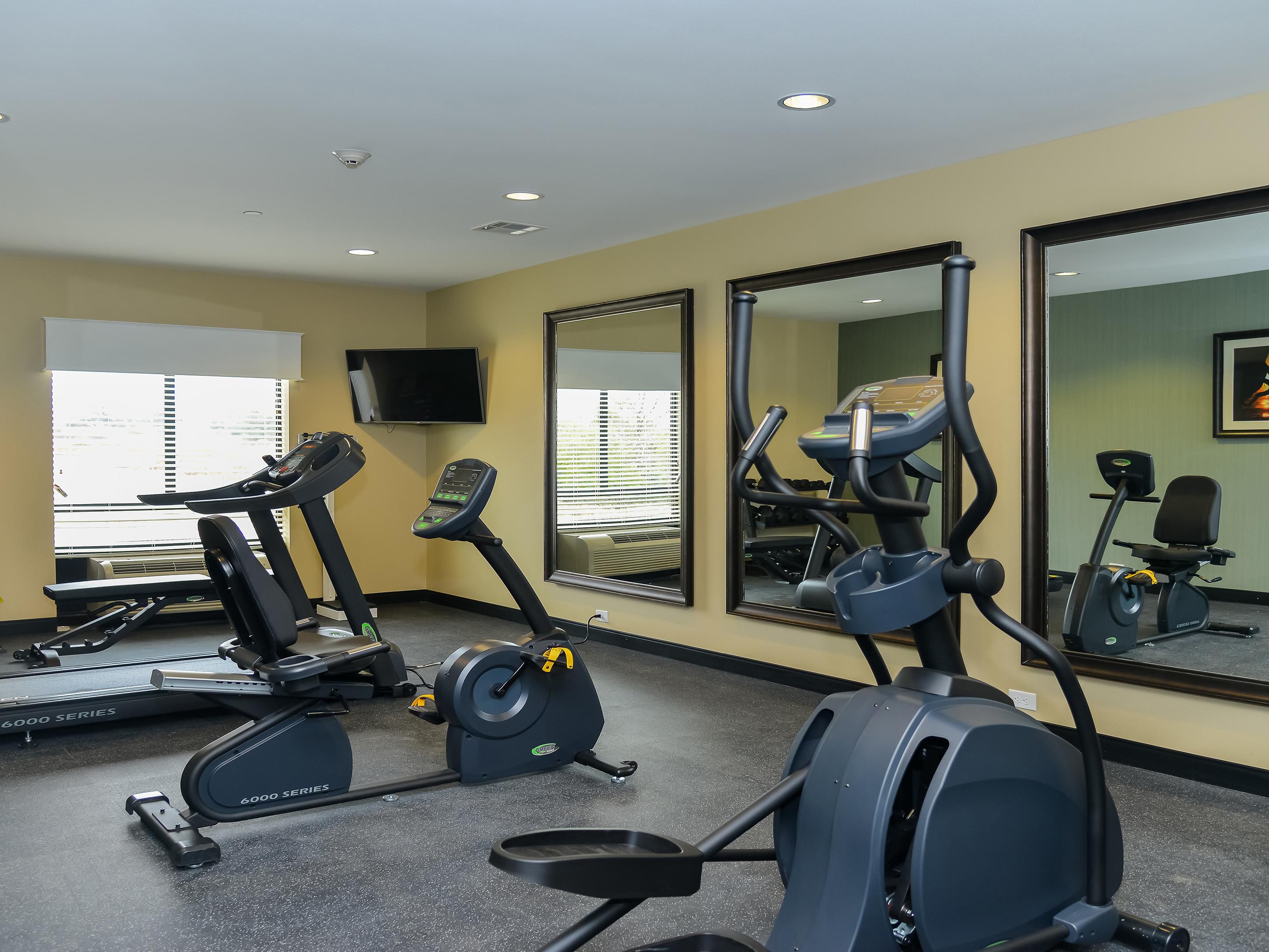Stay fit and healthy even while you're on the road at our on-site fitness facility.