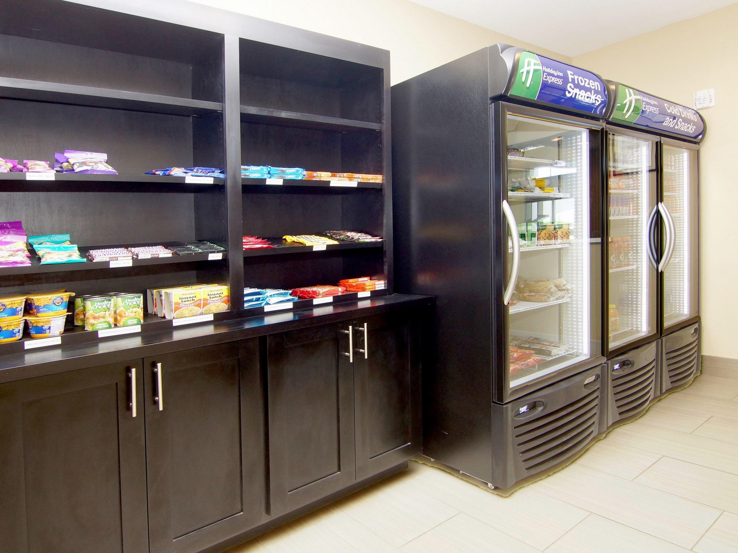 Stock up on snacks, sodas and frozen treat in our Sundry Shop open 24 hours a day. 