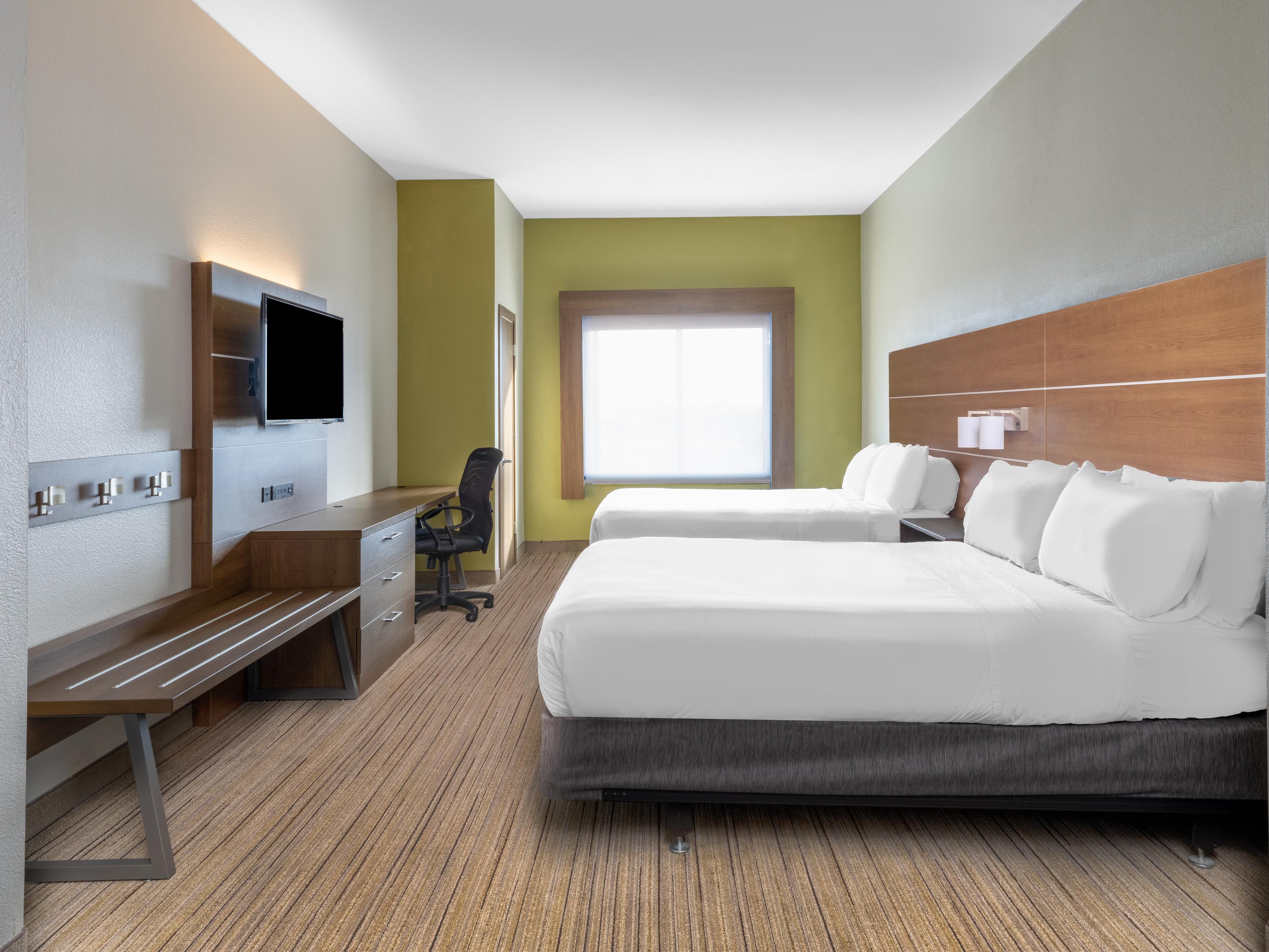 Our double queen guest rooms are ideal for families or friends.