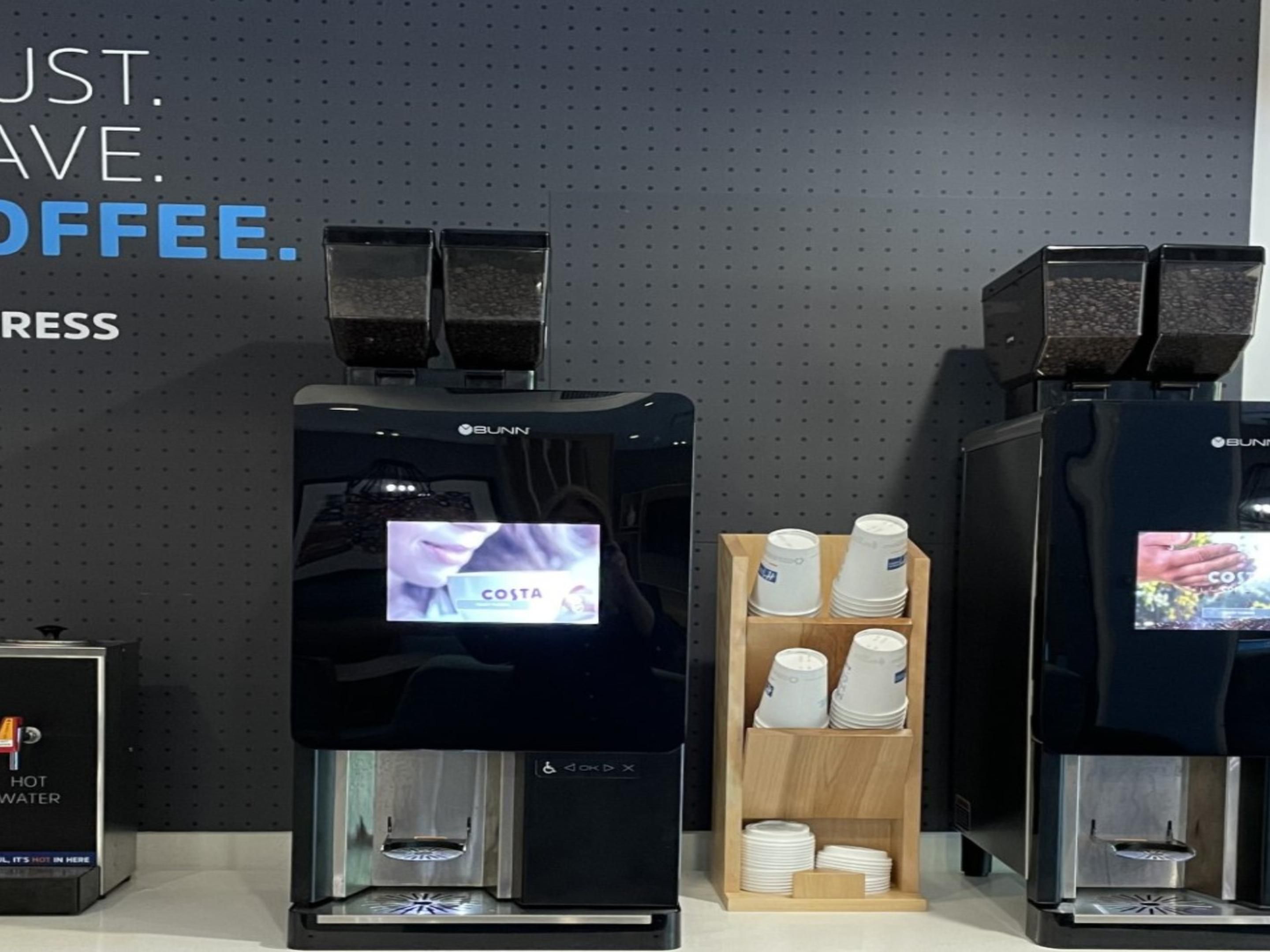 Savor the taste of freshly brewed coffee around the clock with our new bean-to-cup coffee machine, available 24/7 in the lobby!  Should you desire the comfort of brewing in your room, simply request an in-room brewer from our front desk.  Elevate your stay with us and relish every sip of our exceptional coffee!