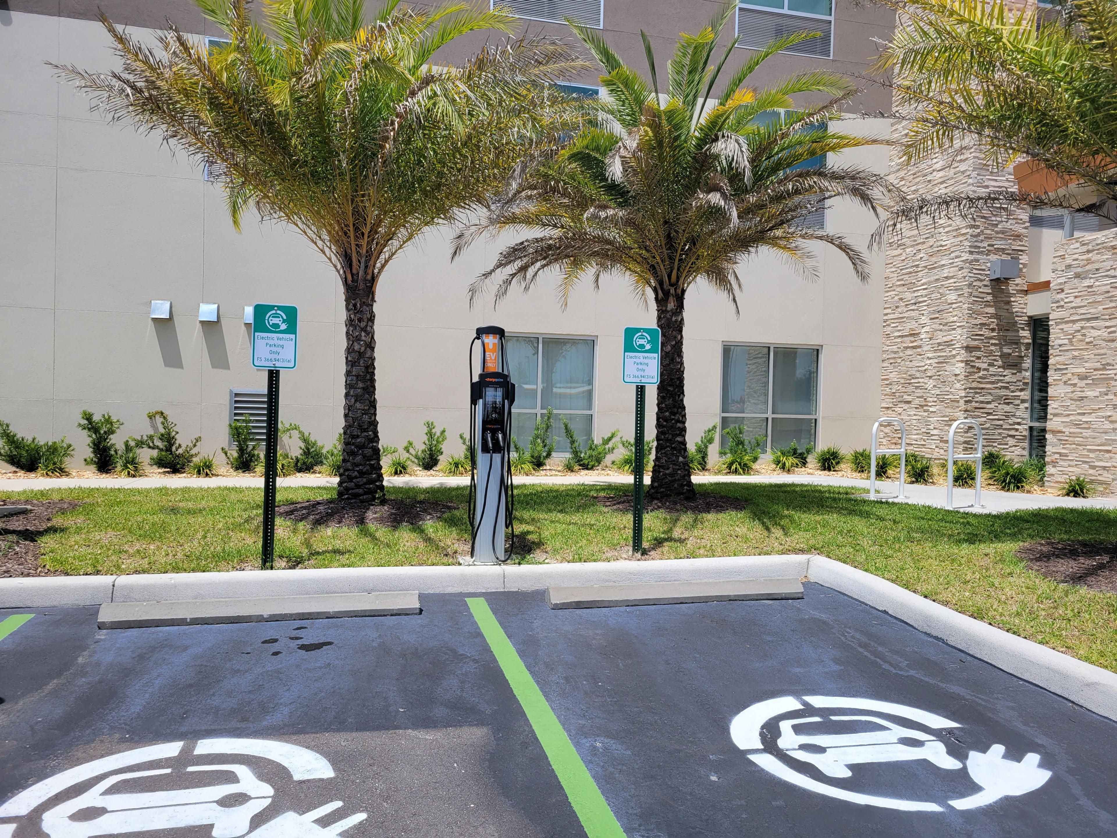 Charge up your electric vehicle at one of our two charging stations. We also have boat charging available too! We are the only hotel in the area that offers these amenities. Call us today and we'll tell you all about it!