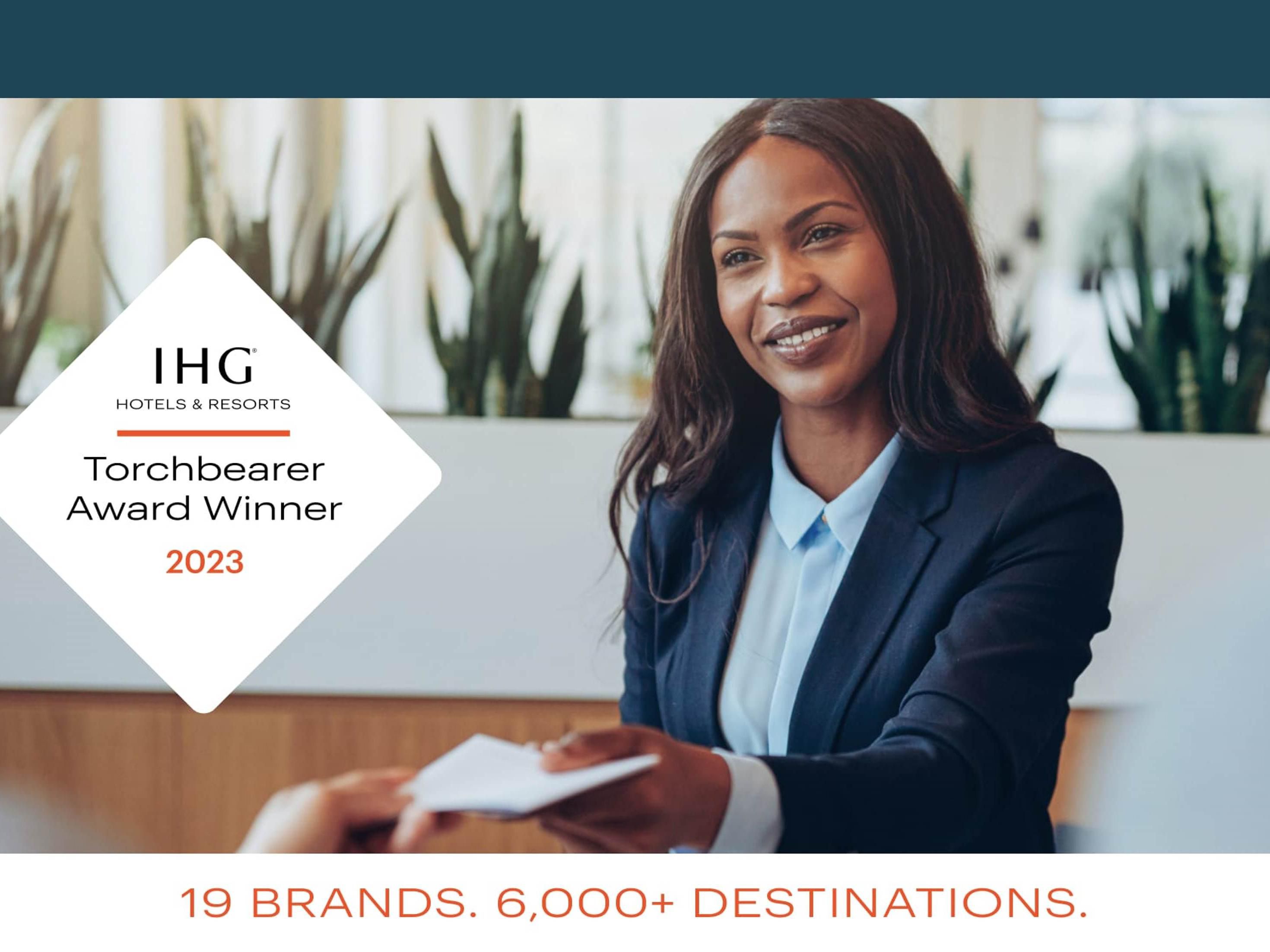 The Torchbearer Award is given to hotels that have achieved the highest levels of excellence in all aspects of operation-from quality to customer satisfaction. It was created to honor the best of the best as measured by guests. It is the highest award IHG bestows upon any of its licensed hotels.