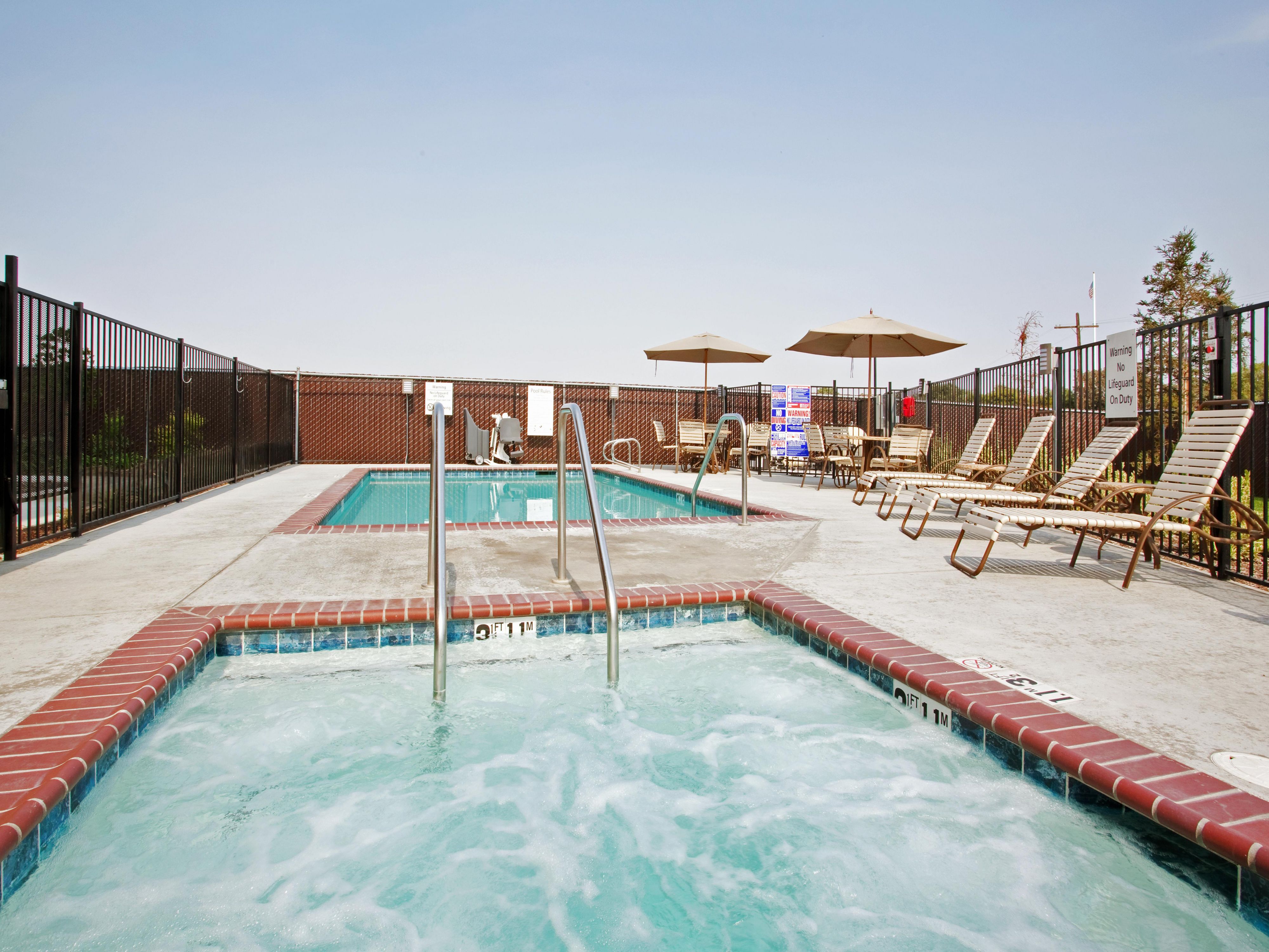 Take a dip in our outdoor pool or lounge poolside in the sun.