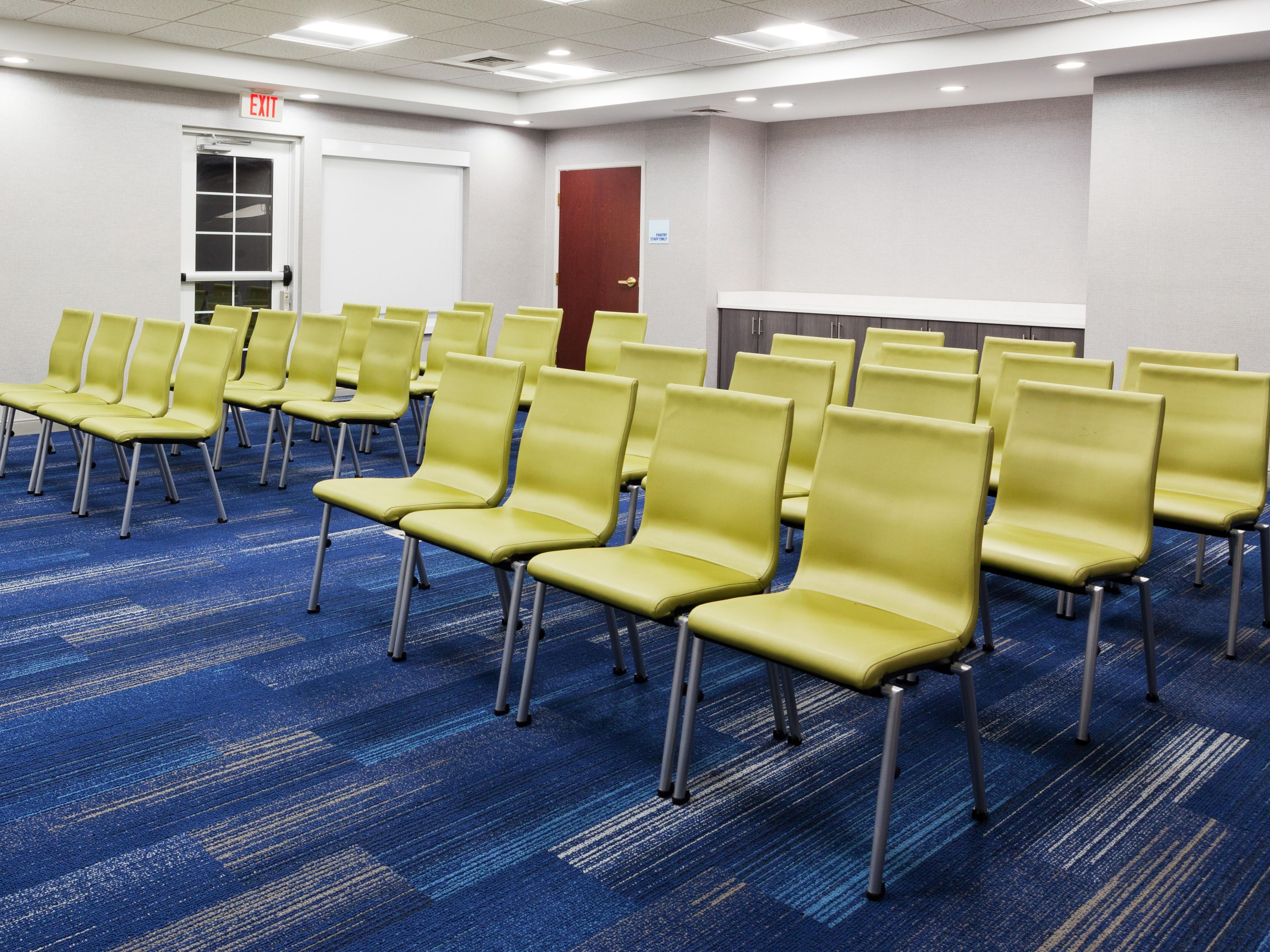 Our meeting room can accommodate a variety of small meetings up to 30 guests. 