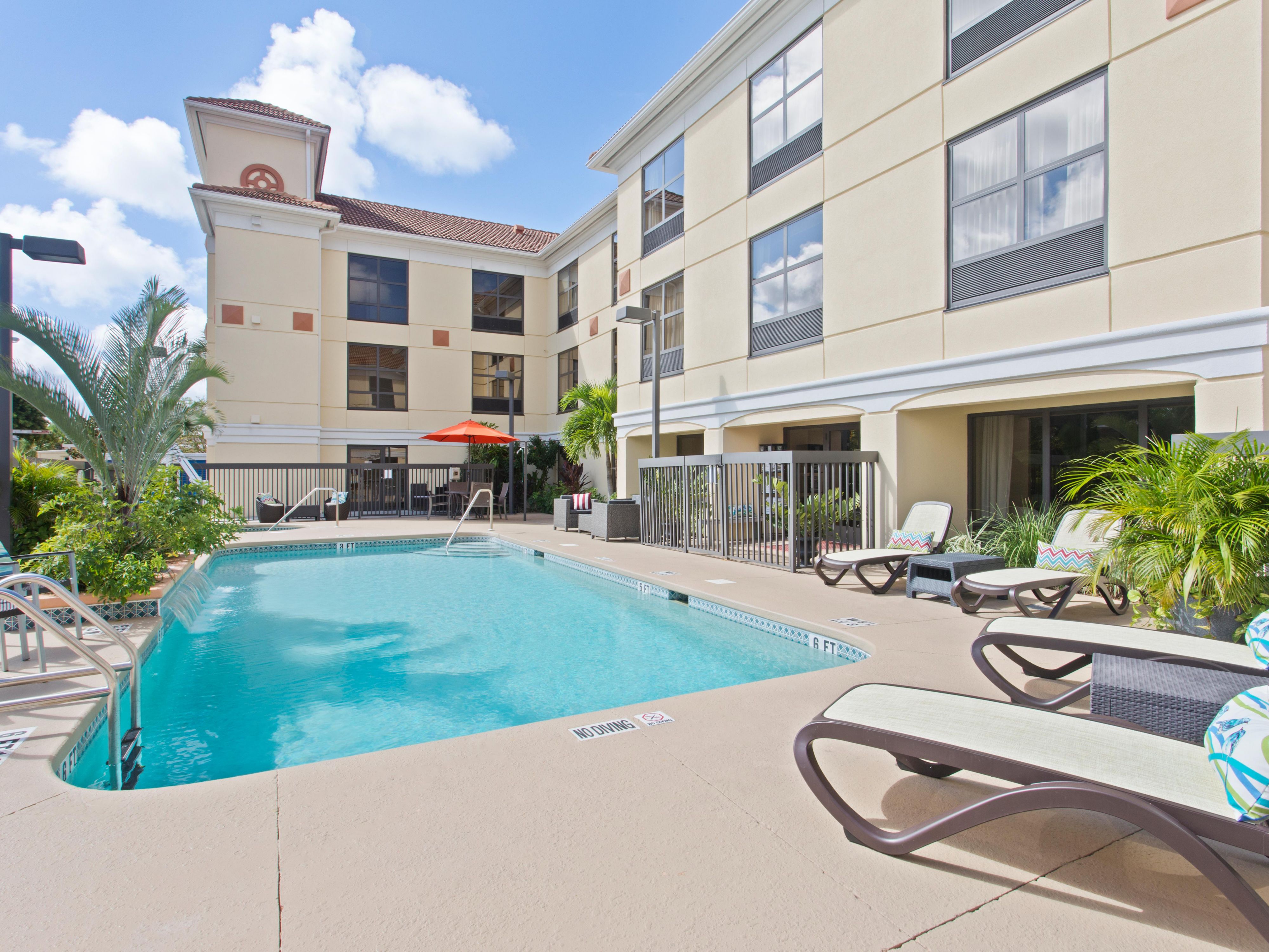 Our heated outdoor pool and spa open year round