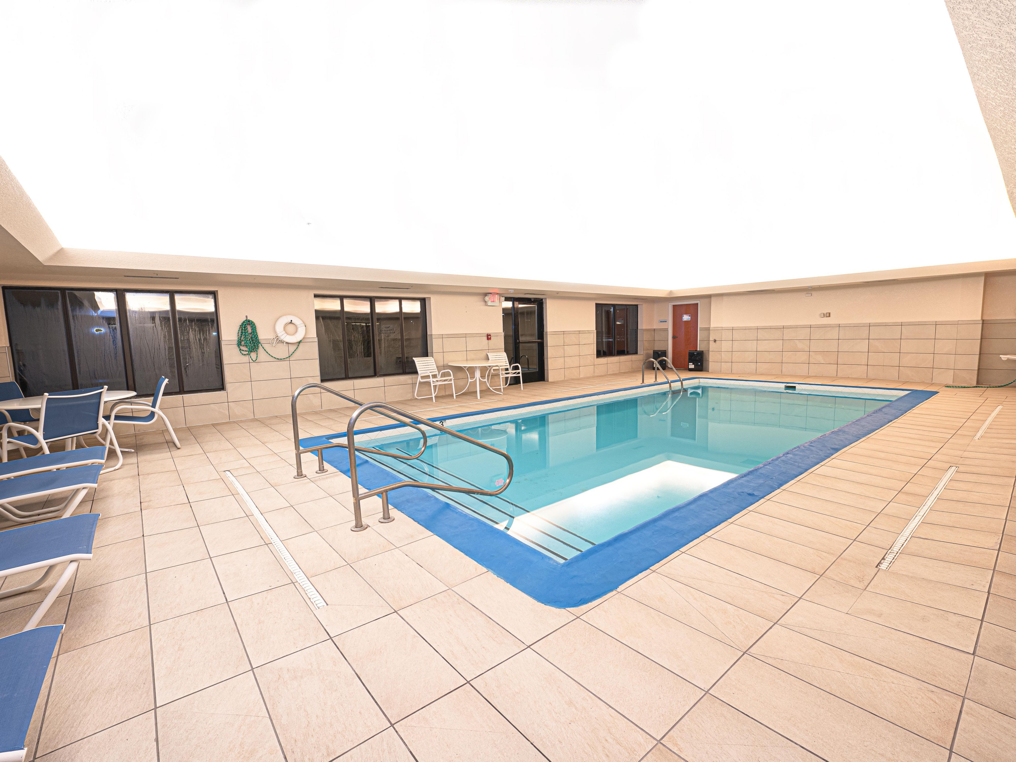 Our heated indoor pool is enjoyed by guests of all ages. 