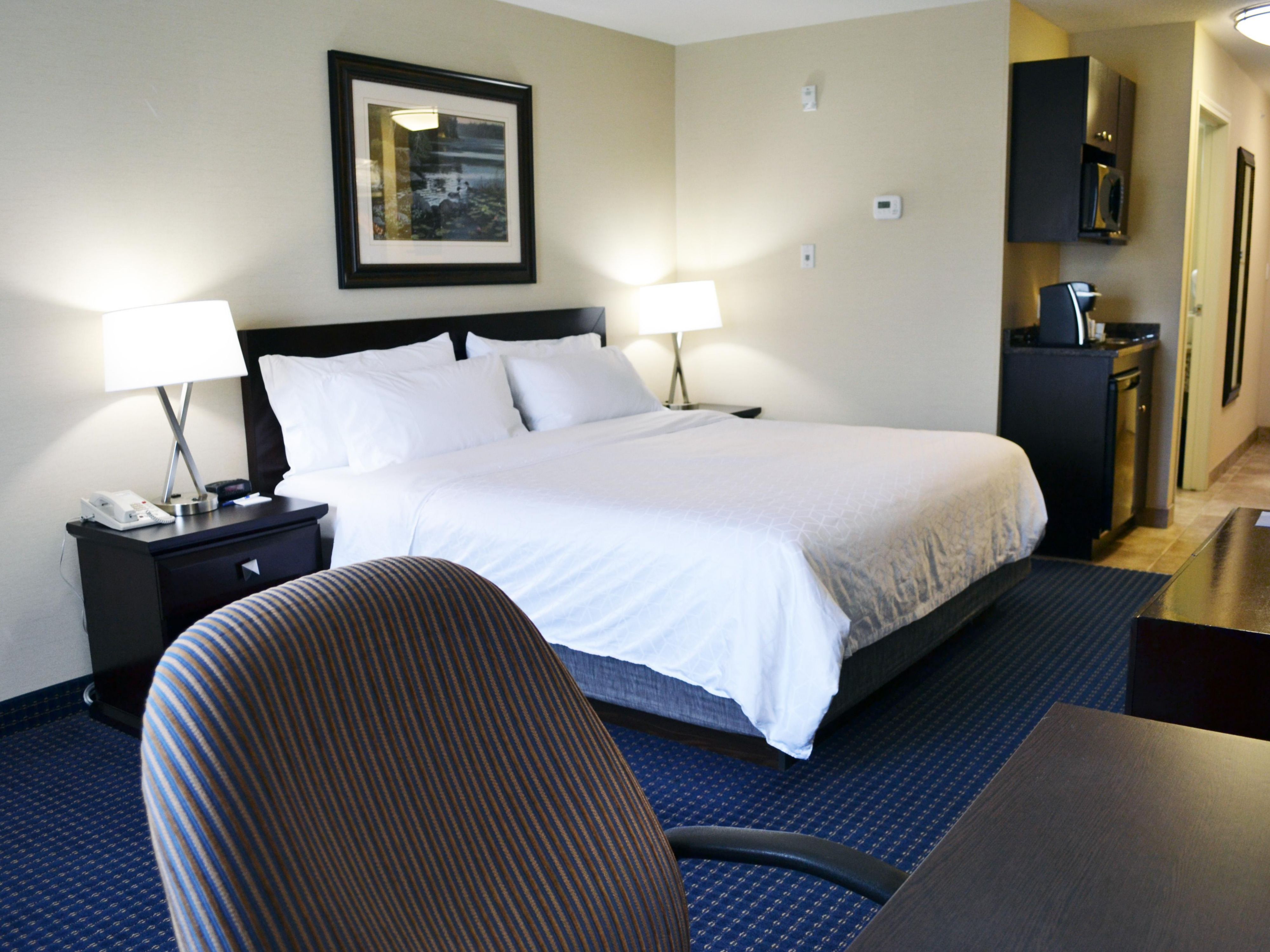 Comfortable Work Space and Large Bed