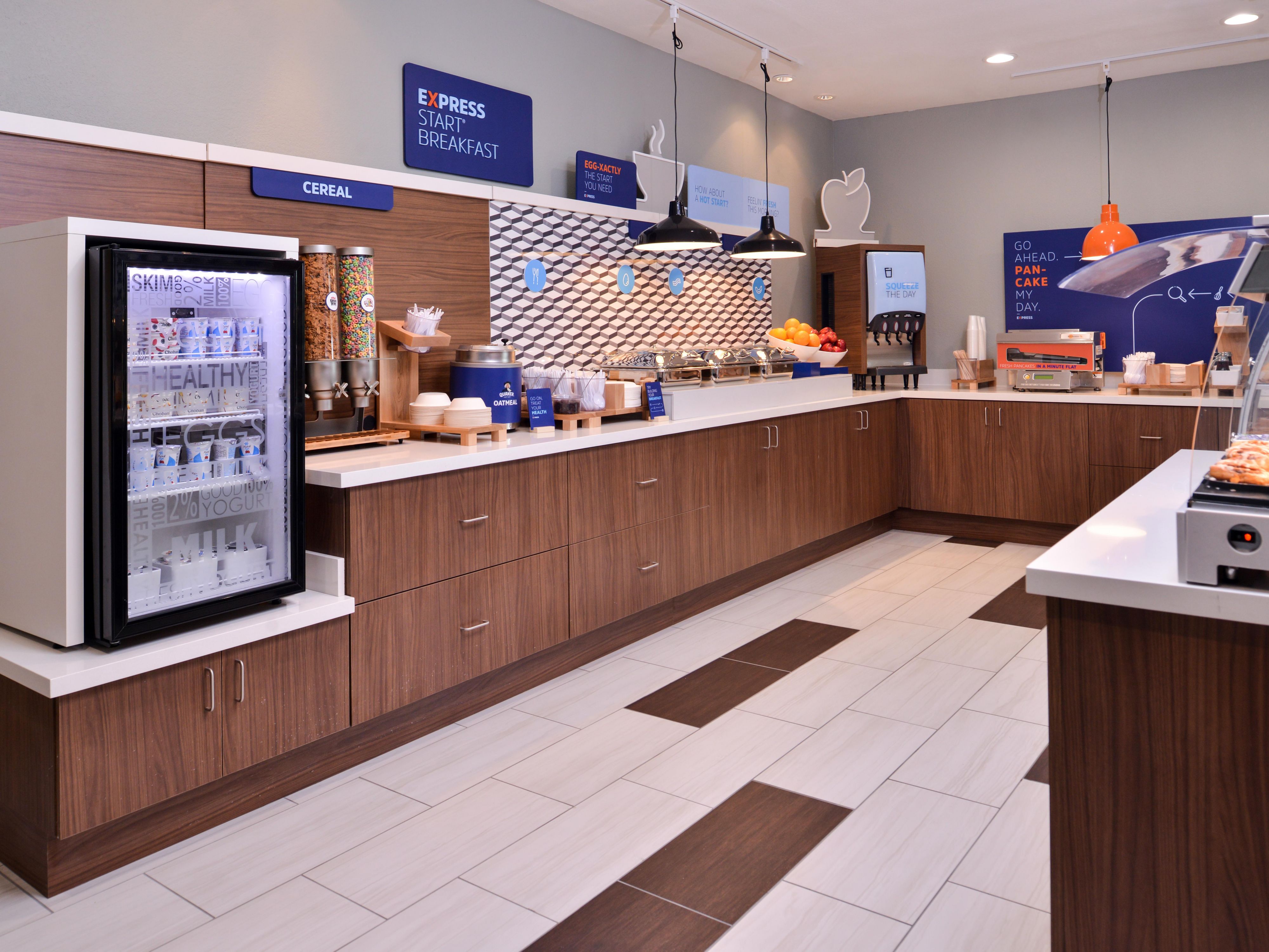 Our new hot, fresh breakfast will get you The Readiest. It's everything you need to start the day. Want something sweet? Our one-touch pancake machine will have our signature pancakes ready in one-minute flat. More into savory? We offer fresh bacon, sausage, scrambled eggs, and more. So grab a plate and Be The Readiest to conquer your day.