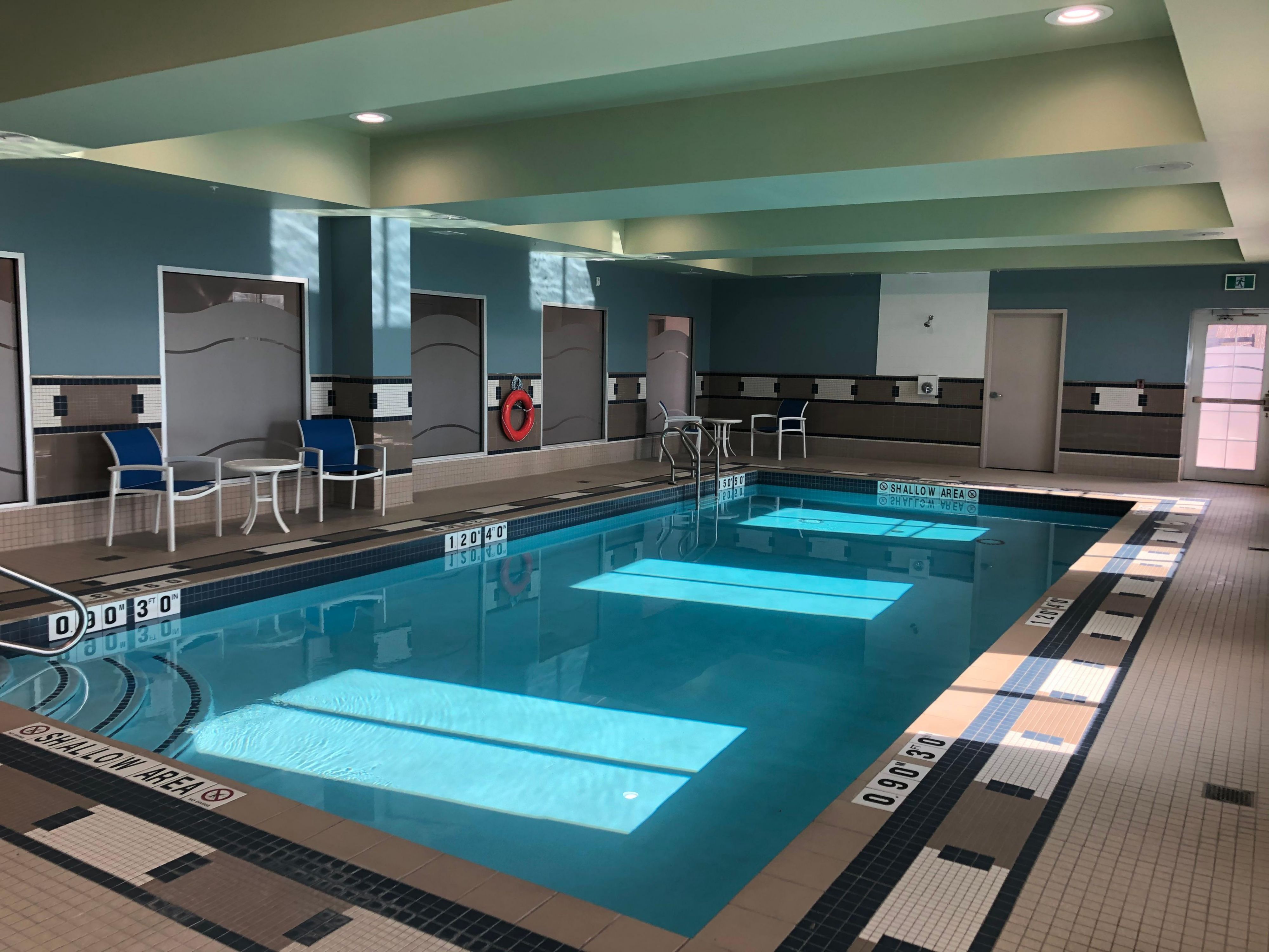 Whether you like to start your day with invigorating laps, make a midday splash, or take a leisurely evening dip, our pool is your happy place. Our indoor, heated mineral pool helps you unwind at the end of a long day and soak your stress away. Open daily 5:30AM – 10:30PM.