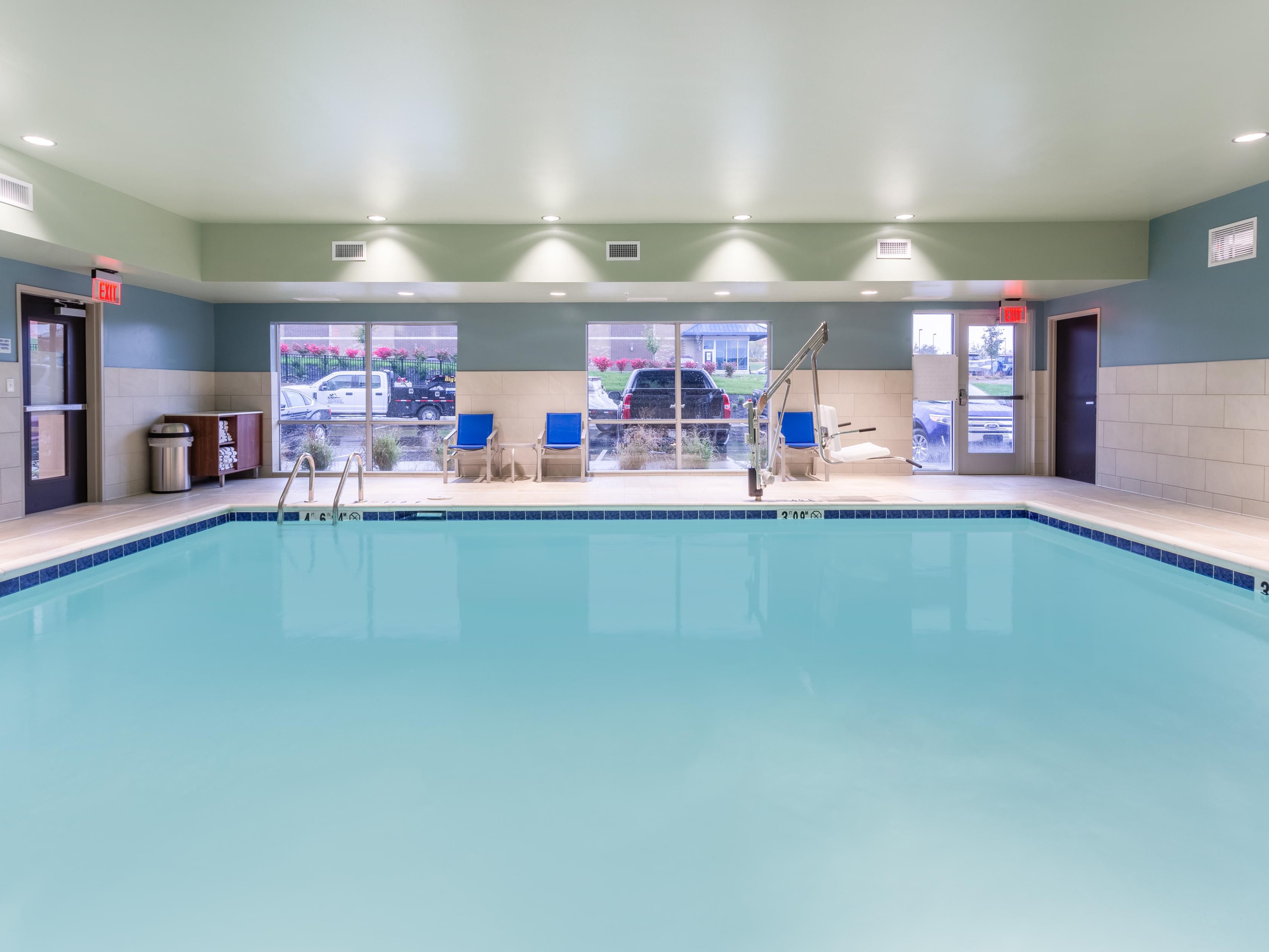 Relax and unwind in our refreshing indoor pool!