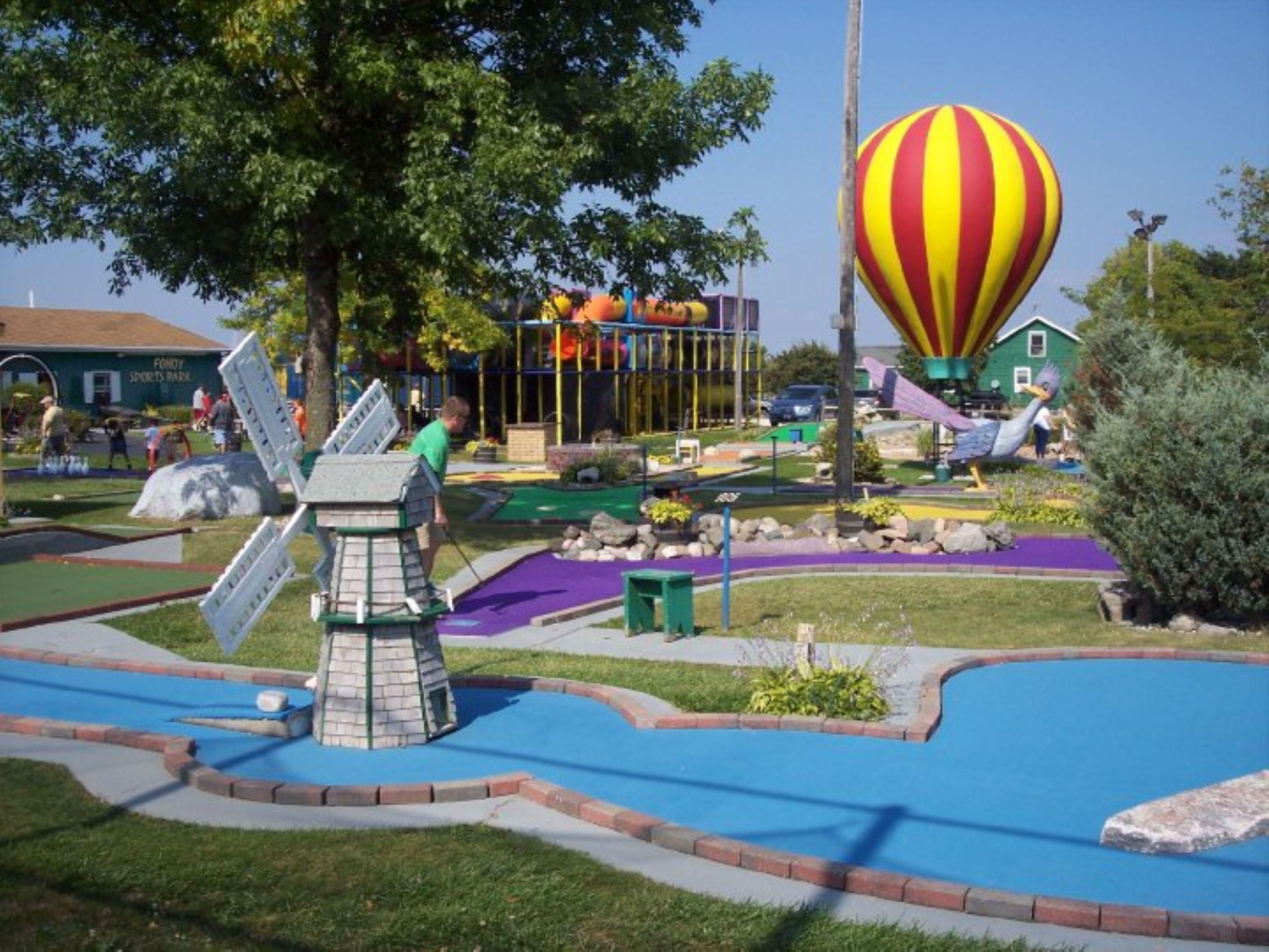 Fondy Sports Park has something for everyone – go-karts, mini-golf, bumper-boats, an arcade, off-road karts, batting cages, a rock climbing wall, and so much more.