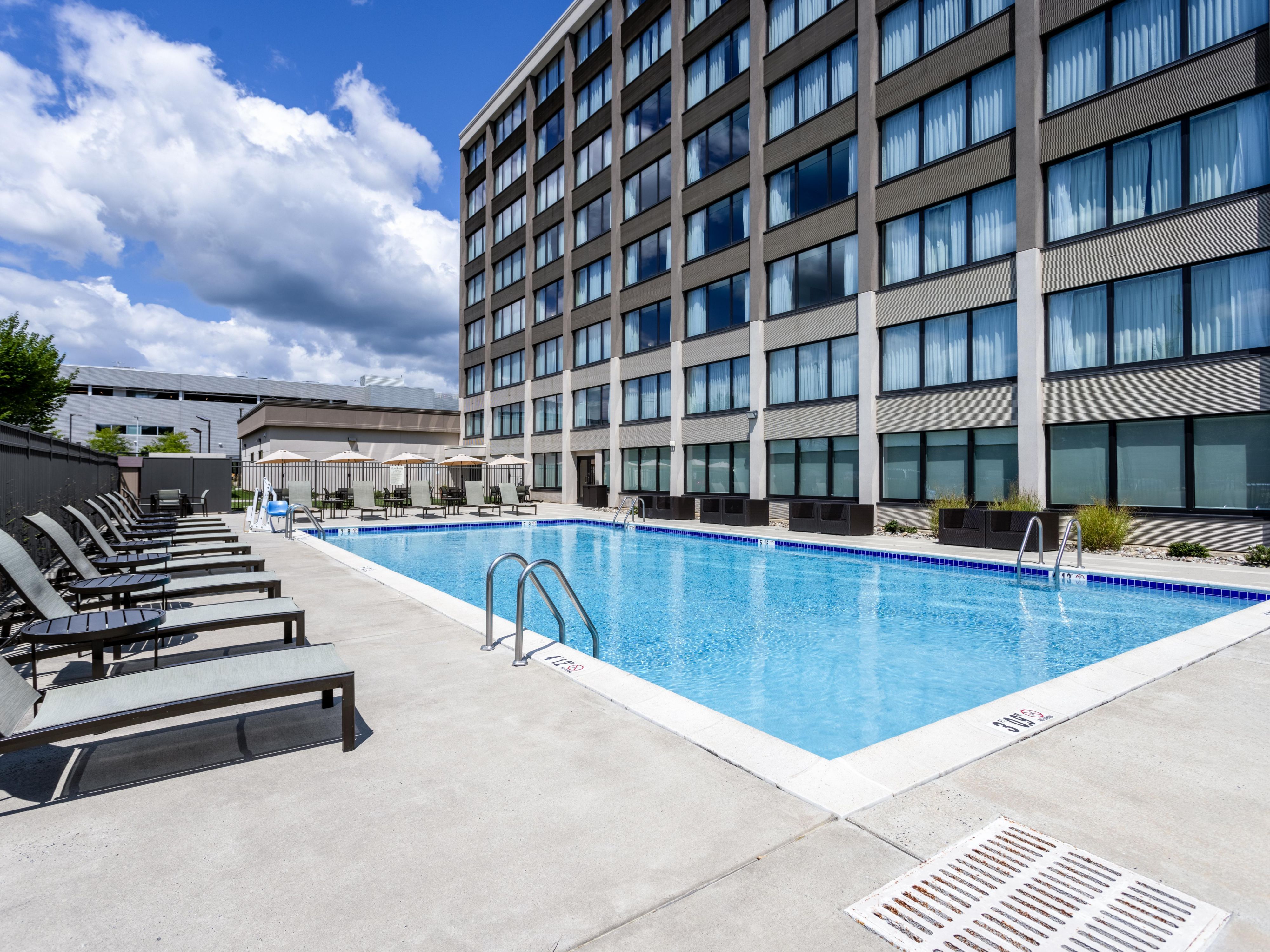 Comfort meets convenience with thoughtful essentials at every turn. Start your day with our complimentary Express Start® Breakfast buffet, get energized in our 24-hour Fitness Center, and take a refreshing dip in our sparkling outdoor pool. Enjoy unlimited access to free high-speed Wi-Fi and convenient onsite parking throughout your stay.