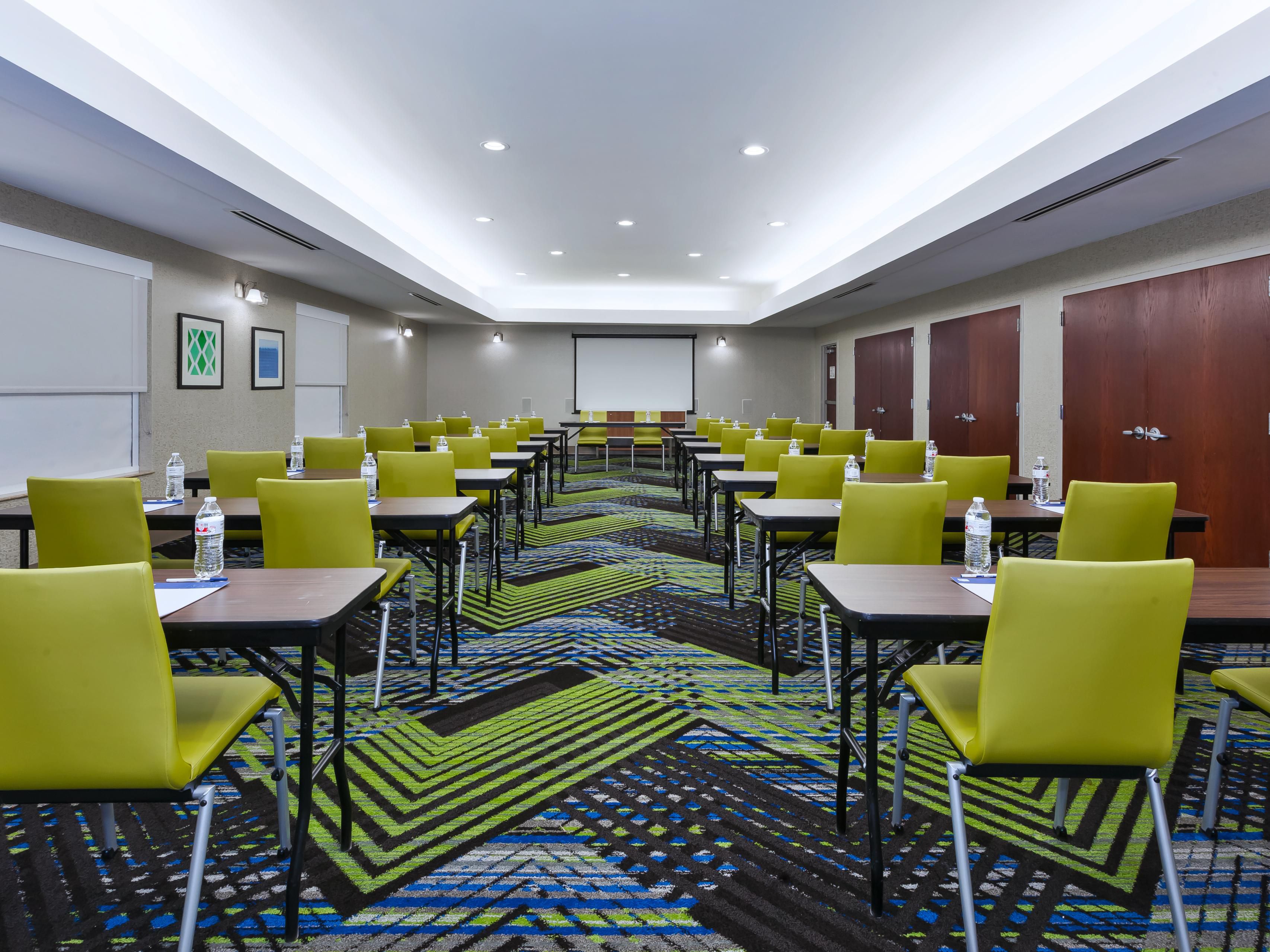 Host your next event in our Franklin Room, conveniently located at our hotel just off I-75 in Franklin, Ohio. This spacious 1,200-square-foot meeting room offers plenty of natural light, seating for 54 in a classroom style, temperature control, and a small counter area for outside catering. It’s the perfect setting for a comfortable gathering.