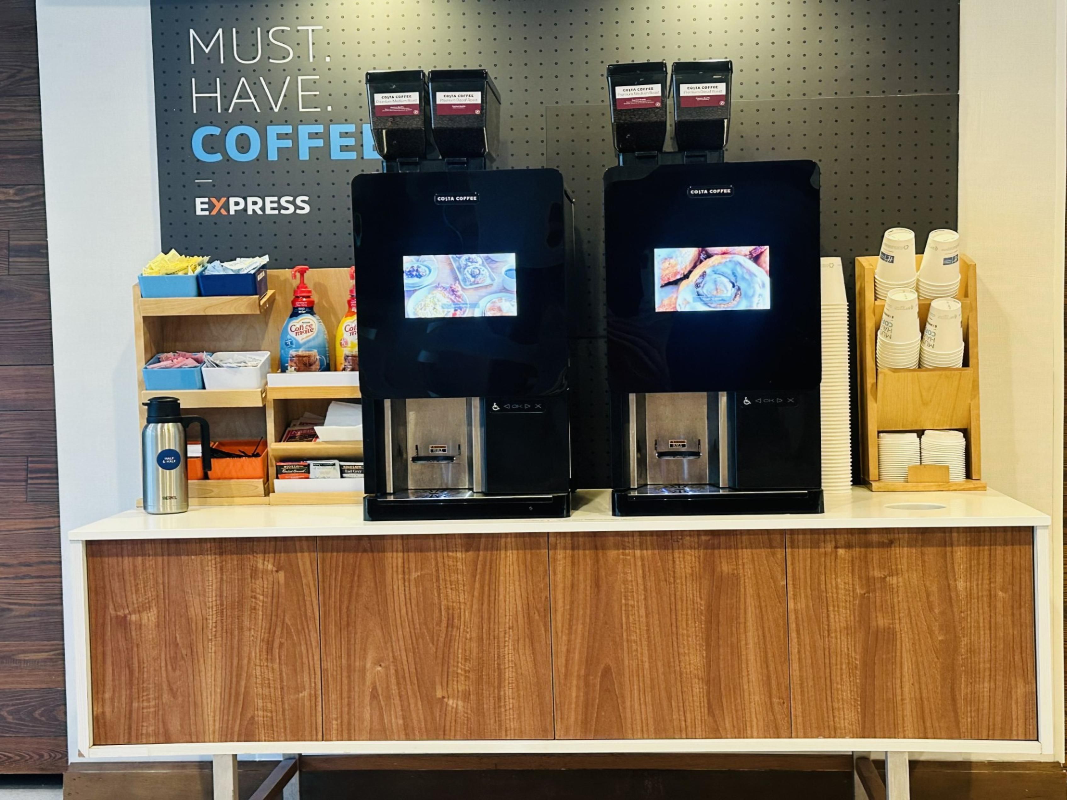 Savor the taste of freshly brewed coffee around the clock with our new bean-to-cup coffee machine, available 24/7 in the lobby. Elevate 
your stay with us and relish every sip of our exceptional coffee!