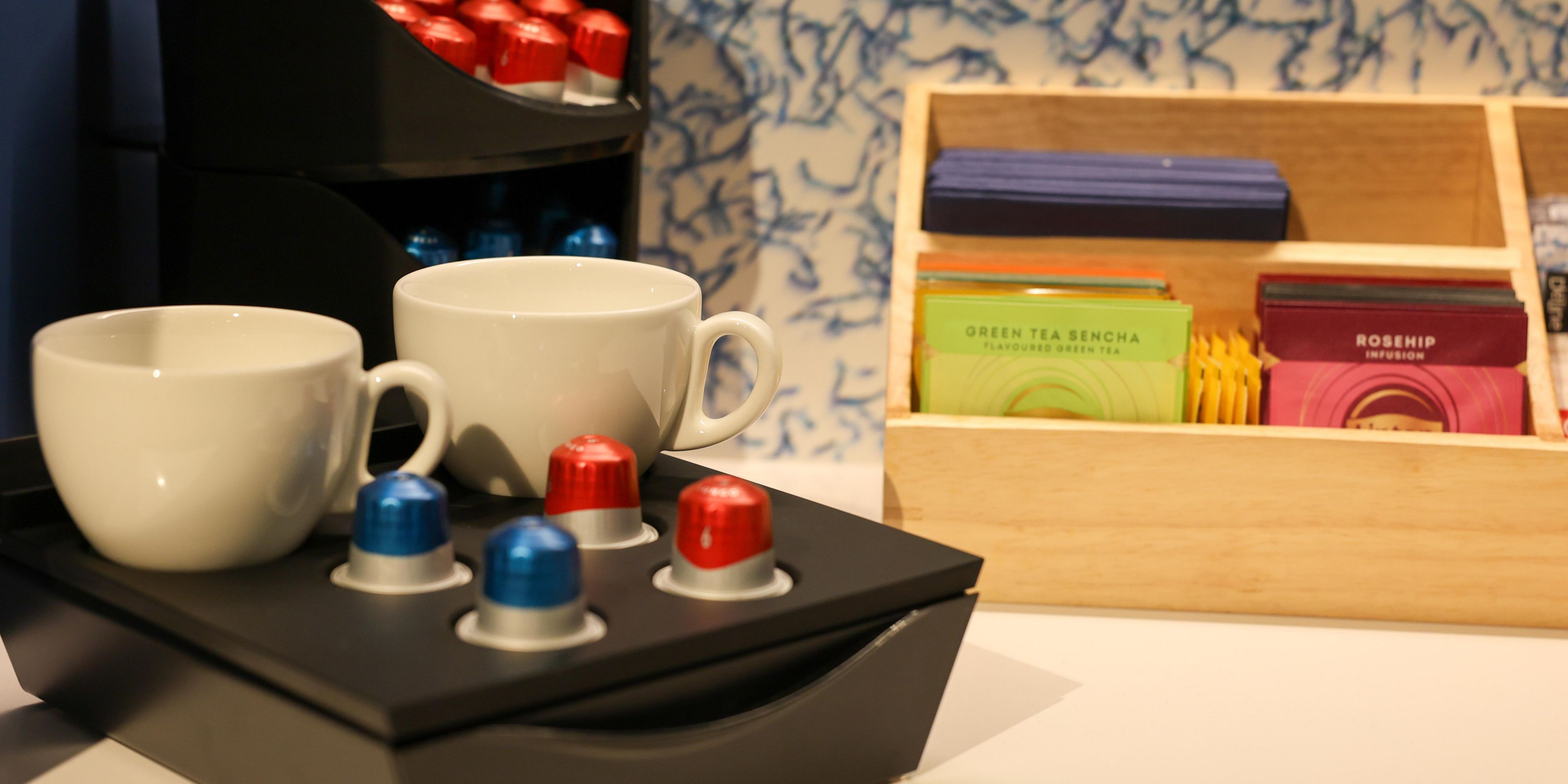 coffee pods and tea selection