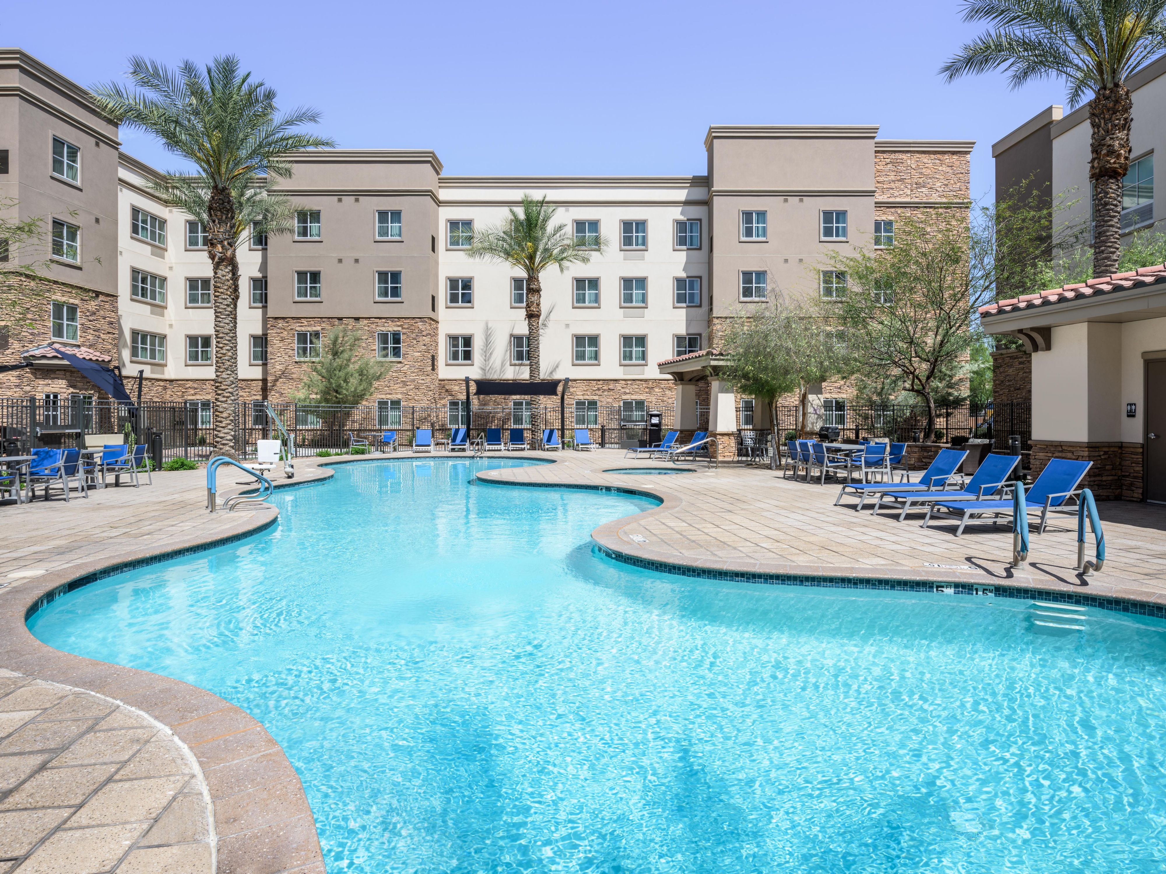 Our beautiful resort style pool is the perfect place to relax. 
