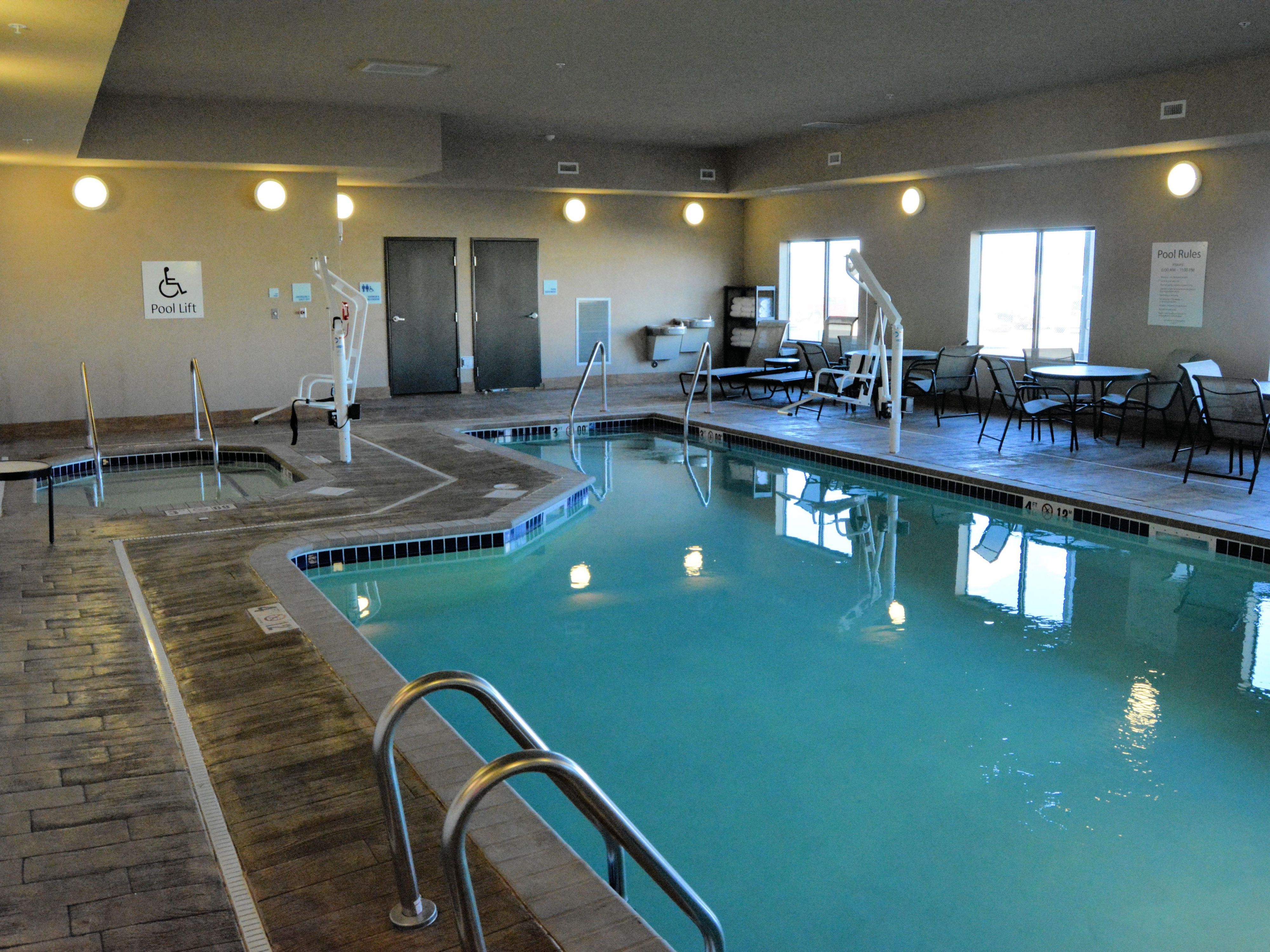 Relax with a dip in our heated pool and whirlpool.