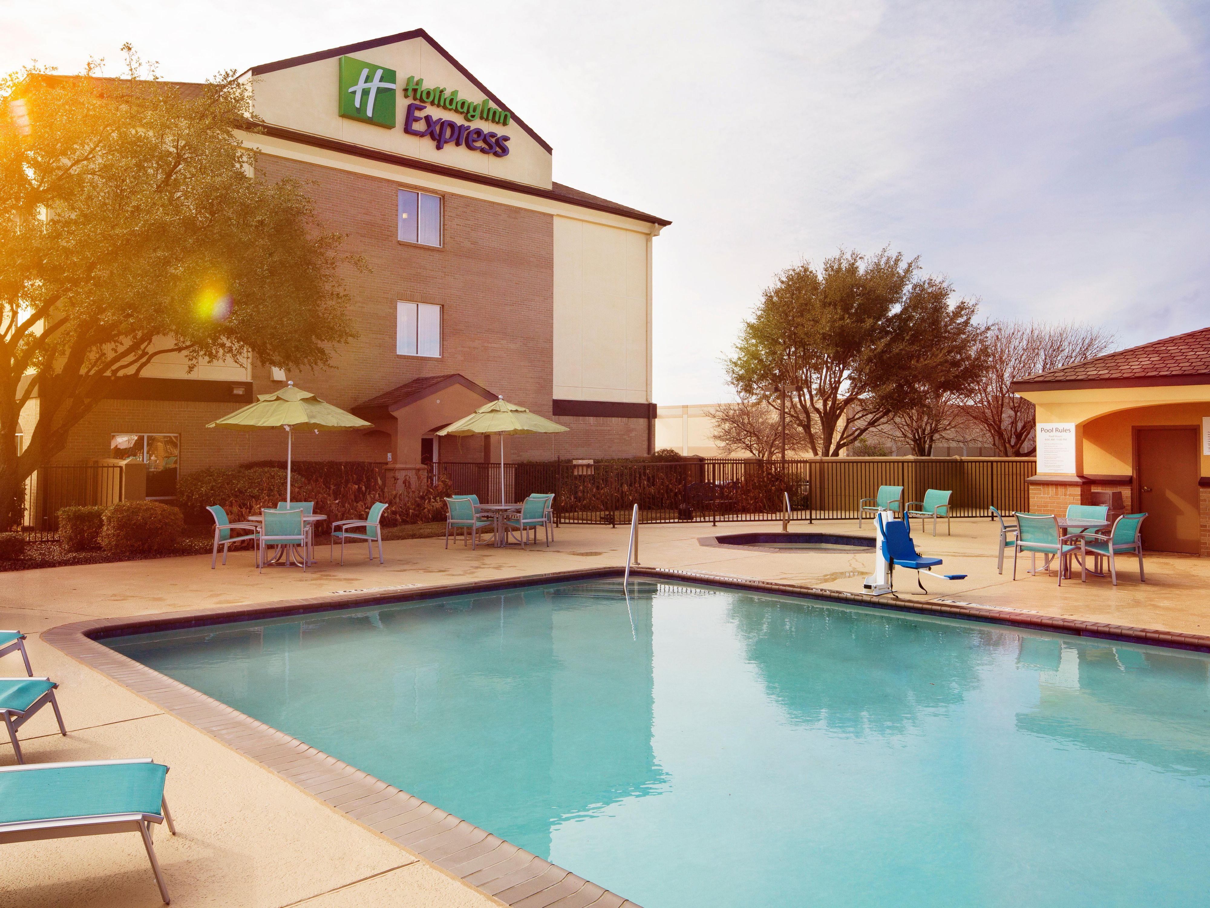 Relax and unwind by our outdoor pool featuring a whirlpool and children's pool.