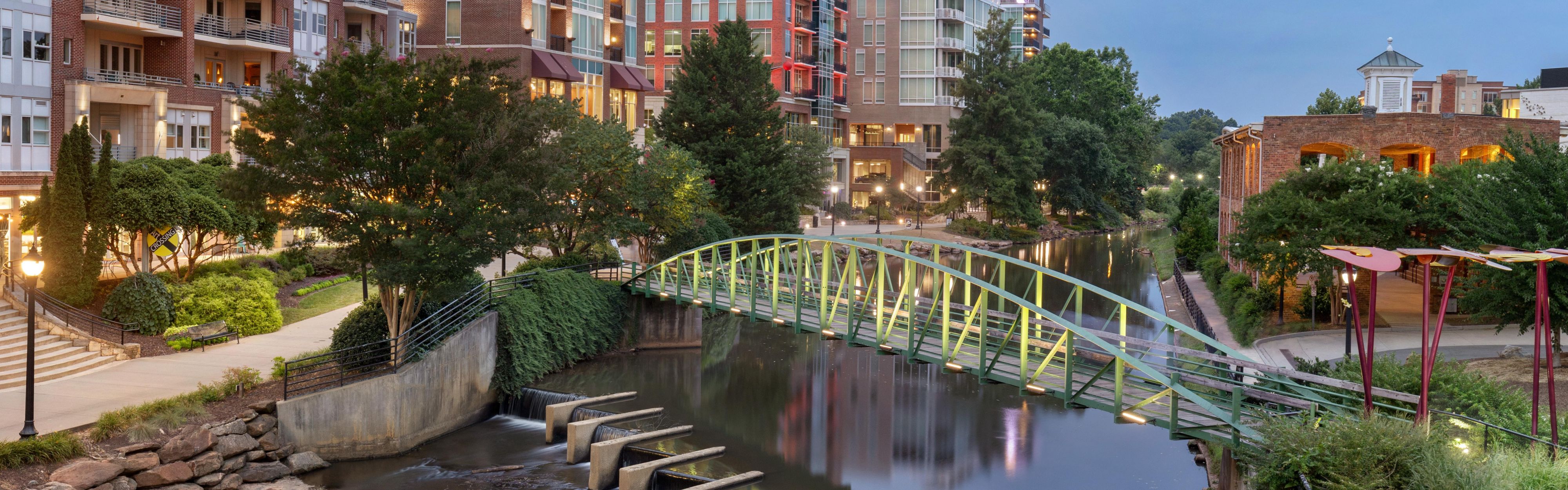 The crown jewel of Greenville, the Reedy River and Falls Park