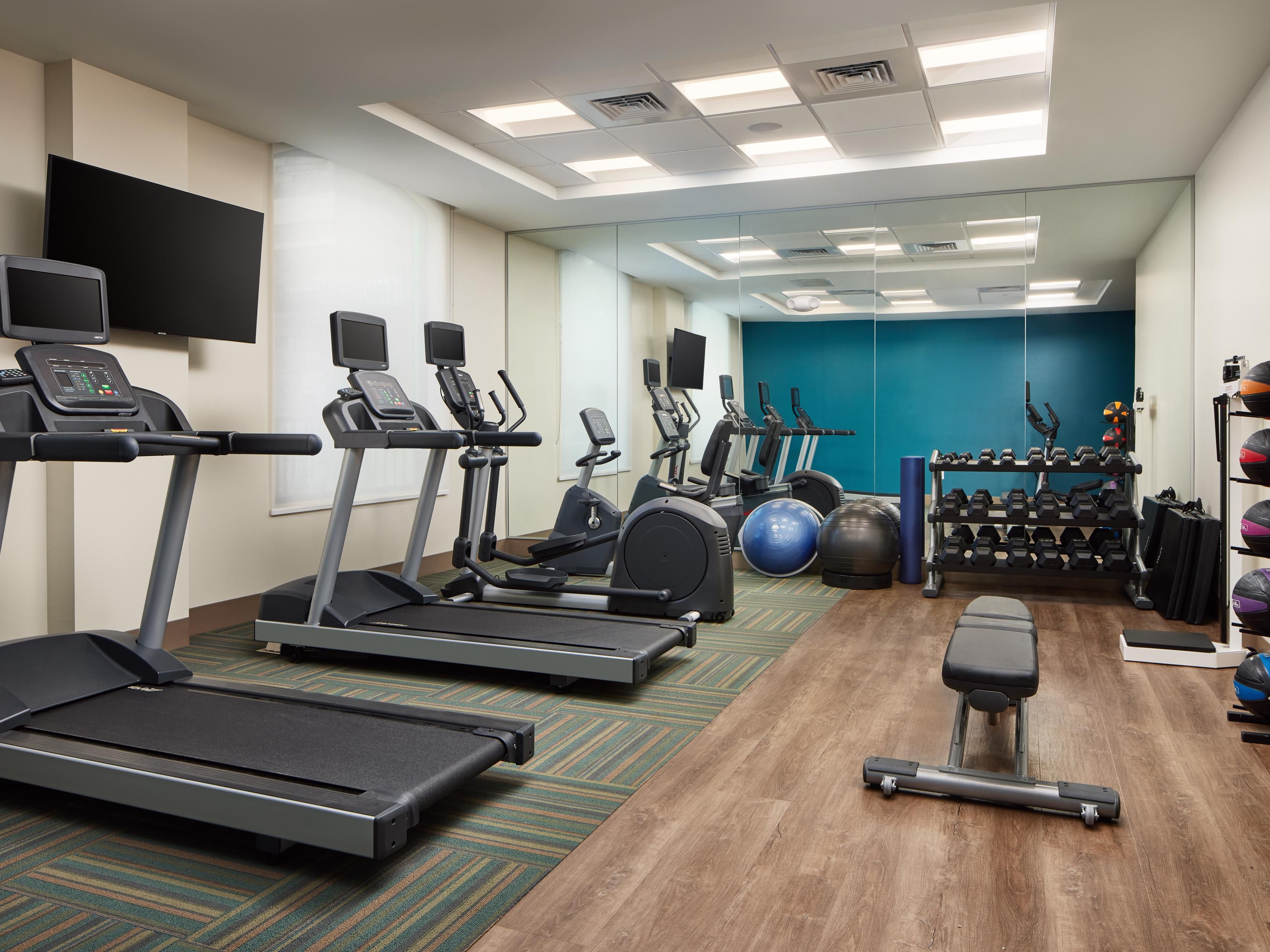Stay active and energized at our 24-hour Fitness Center.  Whether you prefer an early morning cardio workout or a late-night strength-building session with free weights, our fully equipped Fitness Center provides everything you need for a satisfying workout experience.