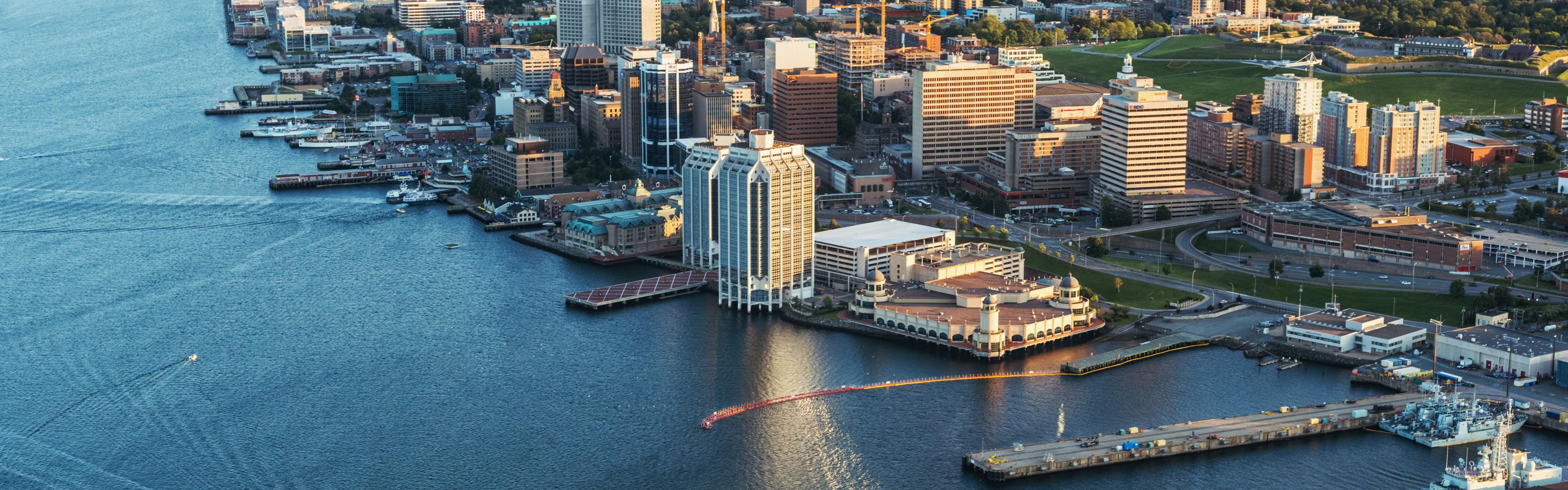 Aerial view of the Waterfront of Halifax-Bedford, Nova Scotia