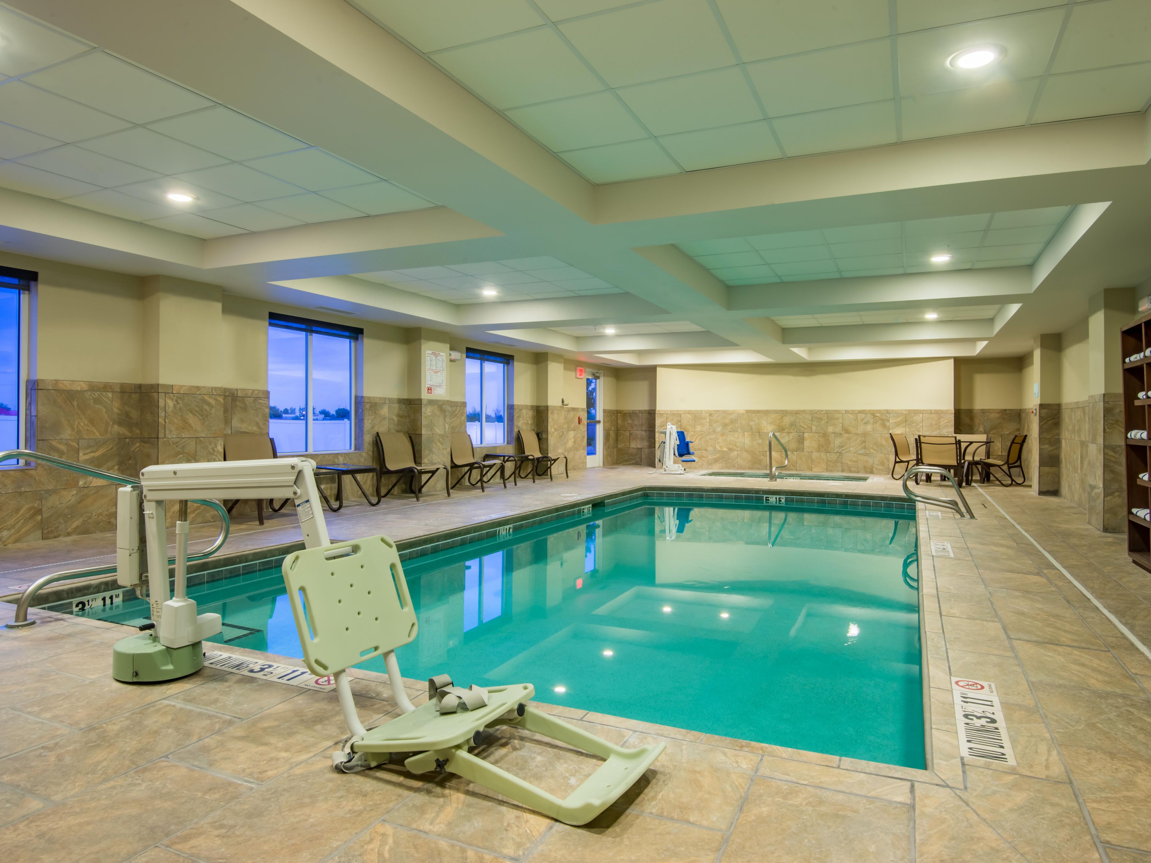Escape the New Mexico heat and relax at our heated indoor pool! Our indoor pool is the perfect way to relax, rain or shine. The pool is open every day from 10:00 AM to 10:00 PM