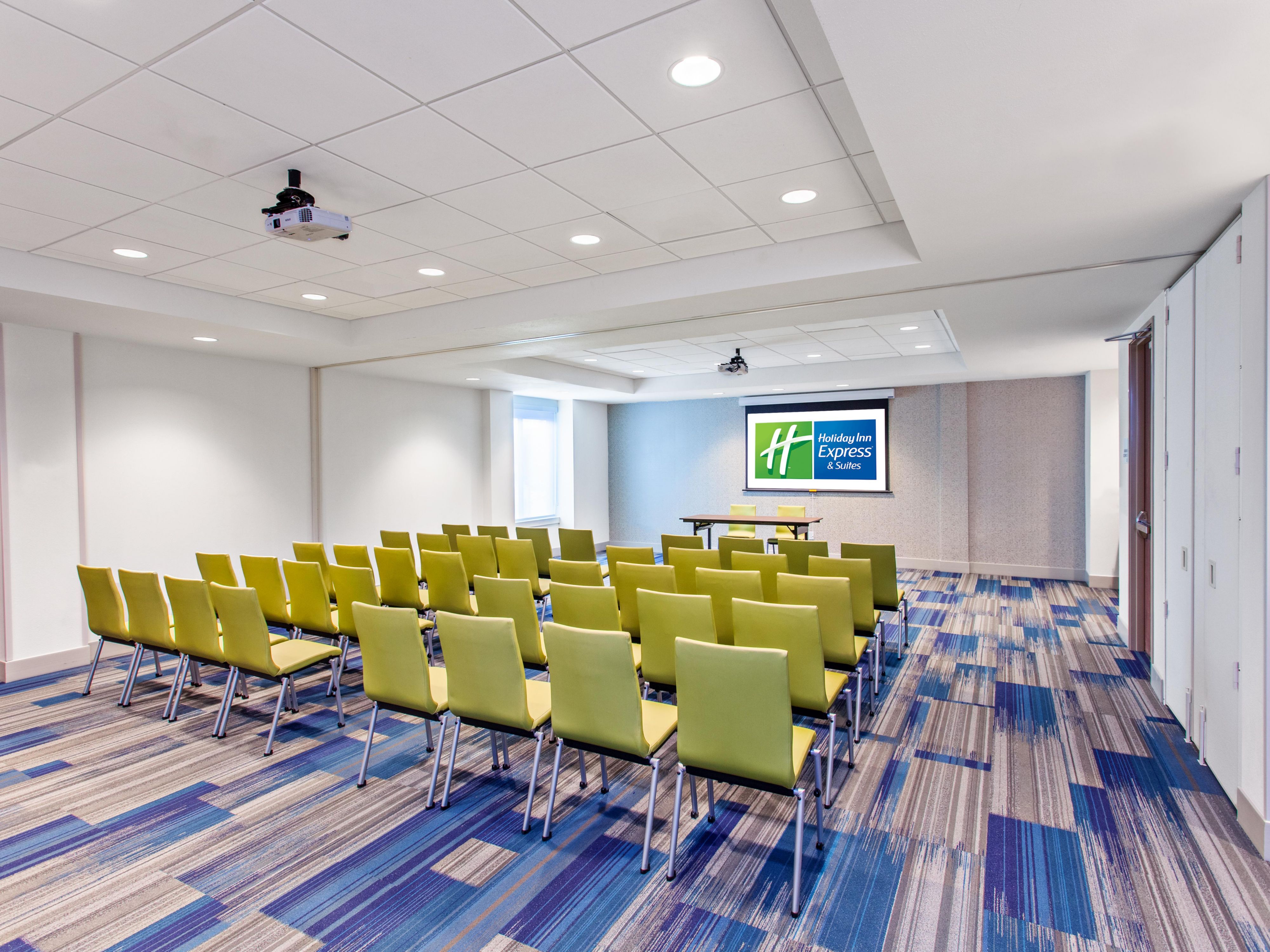 If you need to host an event, our large dividable meeting room is ideal and can hold up to 48 people!