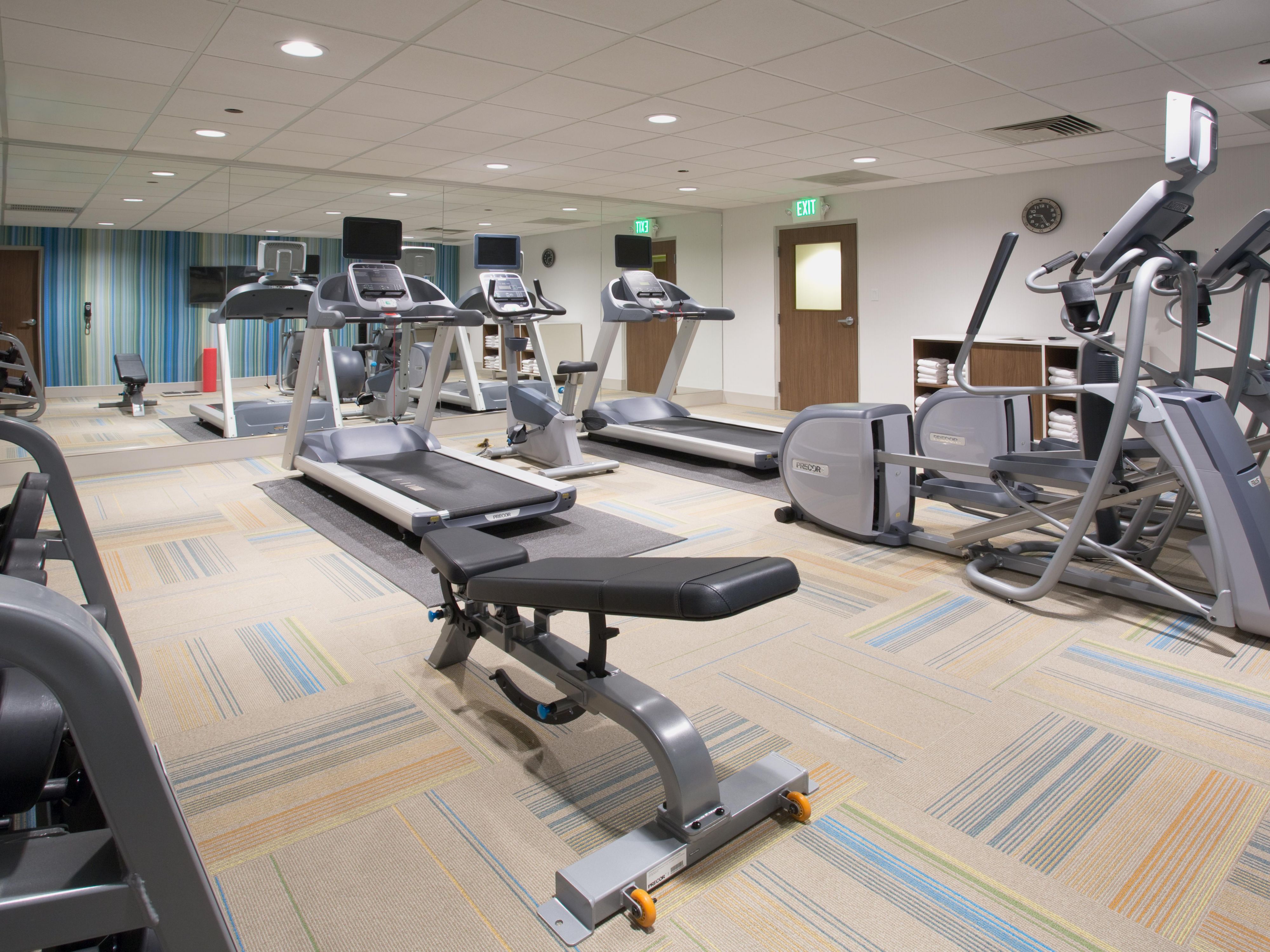 Enjoy our free 24-hour Fitness Center. Equipped with cardio and weights to keep your fitness routine going even while traveling