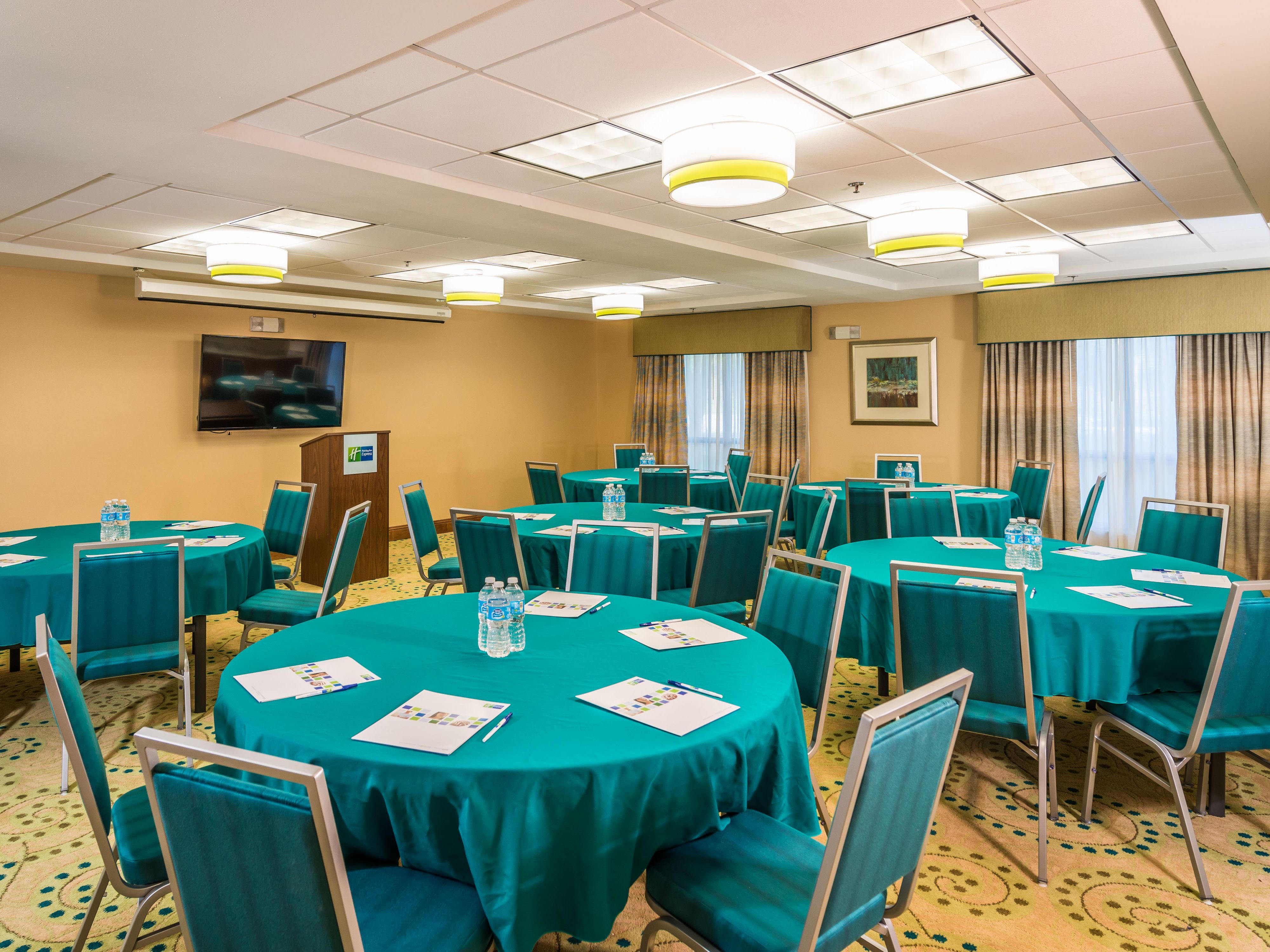 Why take your meetings offsite when you can enjoy the convenience of hosting your meeting in our conference space that can accommodate up to 30 people with various setups to accommodate your needs?