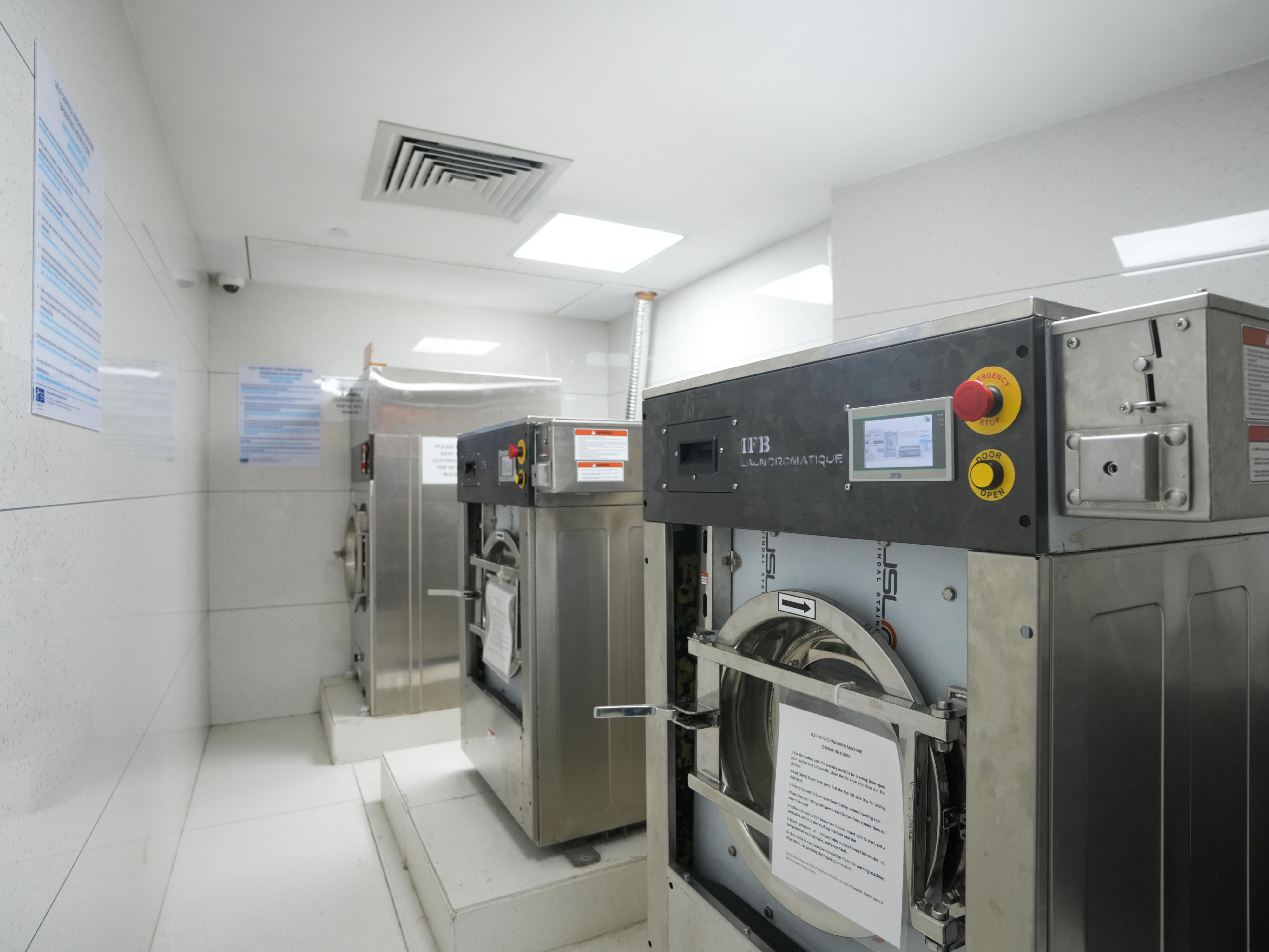 Our on-site self-service laundry facilities are available 24/7, priced at INR 299 + Tax (18%).