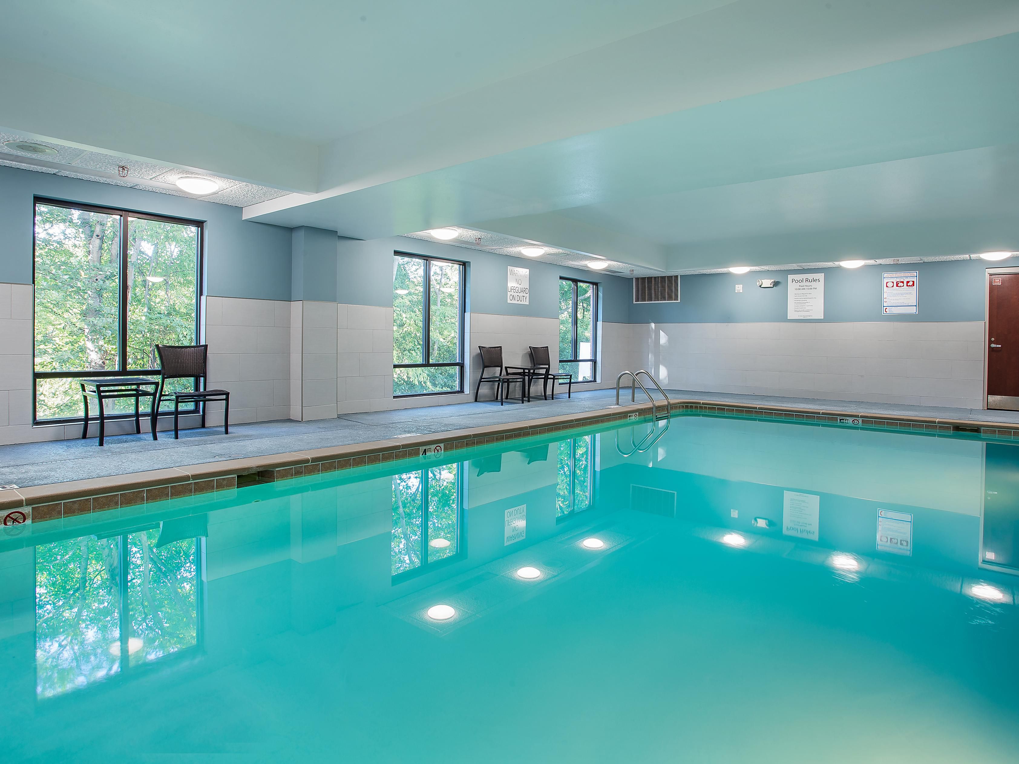 When you spend the night with us you will be able to enjoy our year round indoor heated salt water pool.