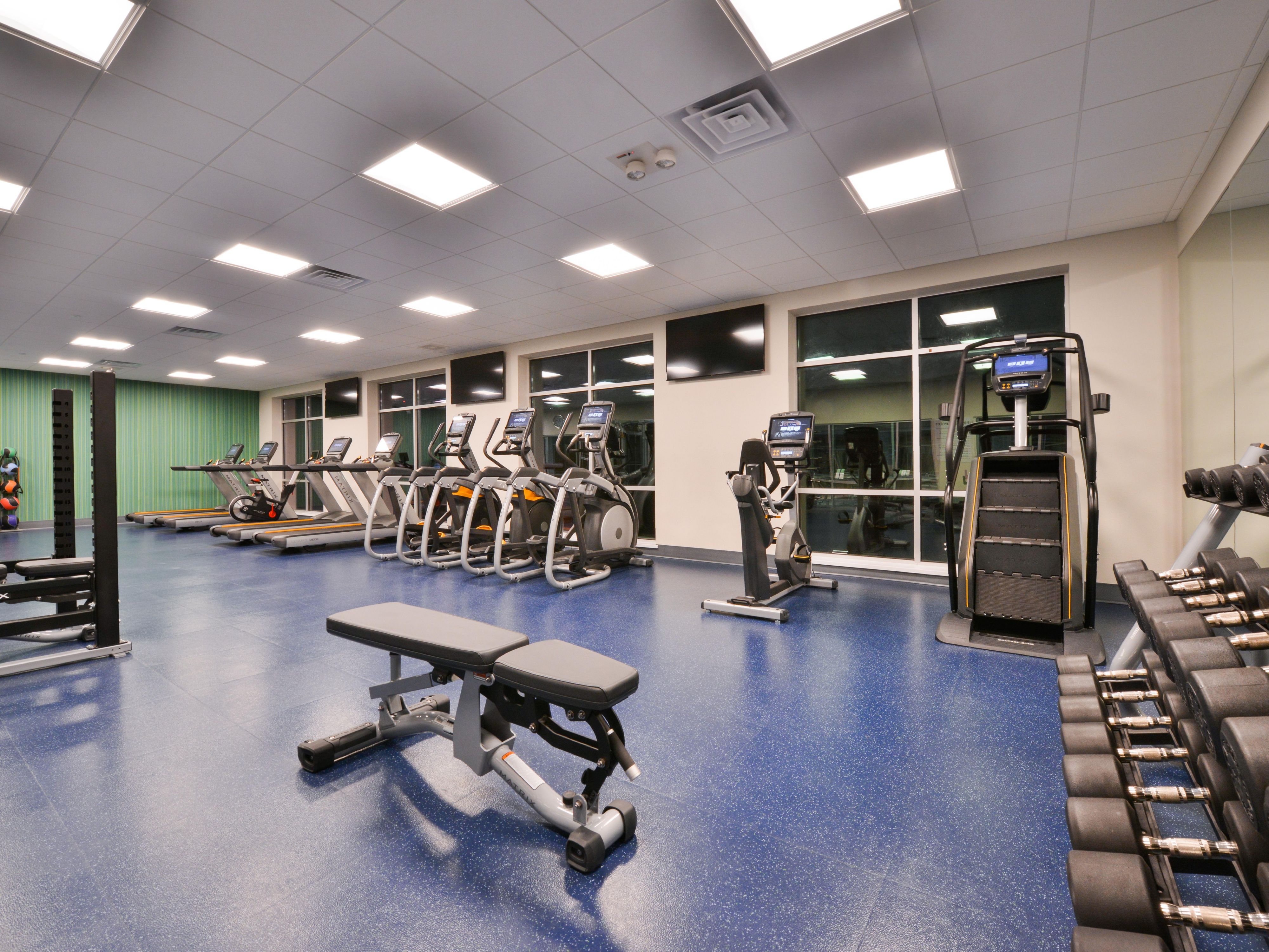 Stay energized on your own schedule in our state-of-the-art Fitness Center. Whether you’re an early riser or prefer late-night workouts, our fully equipped facility is open around the clock to suit your routine. With a variety of cardio and weight training equipment, you’ll have everything you need to stay focused and motivated during your stay.