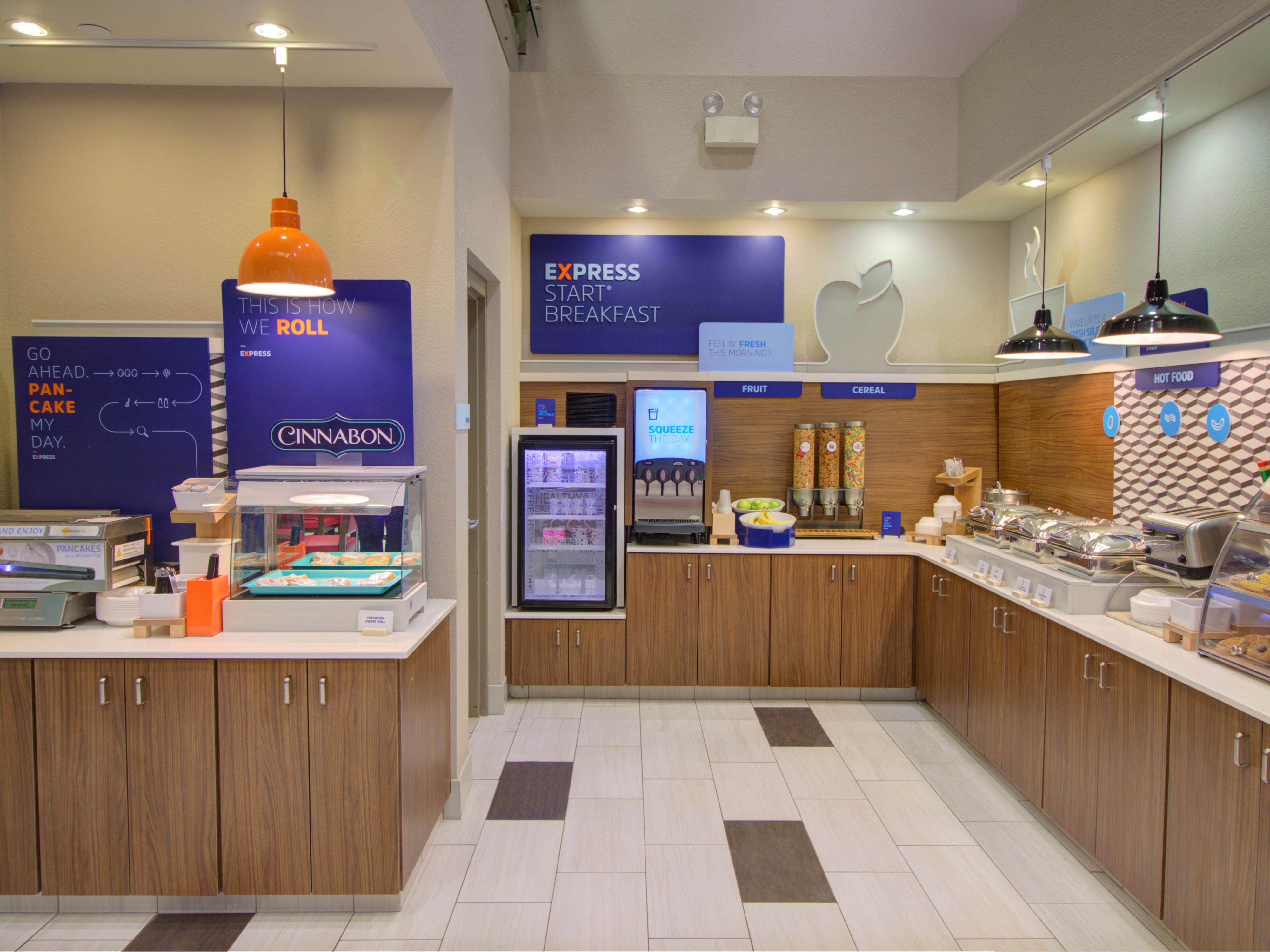 Start your day out right with our hot, complimentary breakfast that includes egg and meat items, pancakes, fruits, and a variety of other options. If you have any questions about our breakfast, please call or email our hotel.