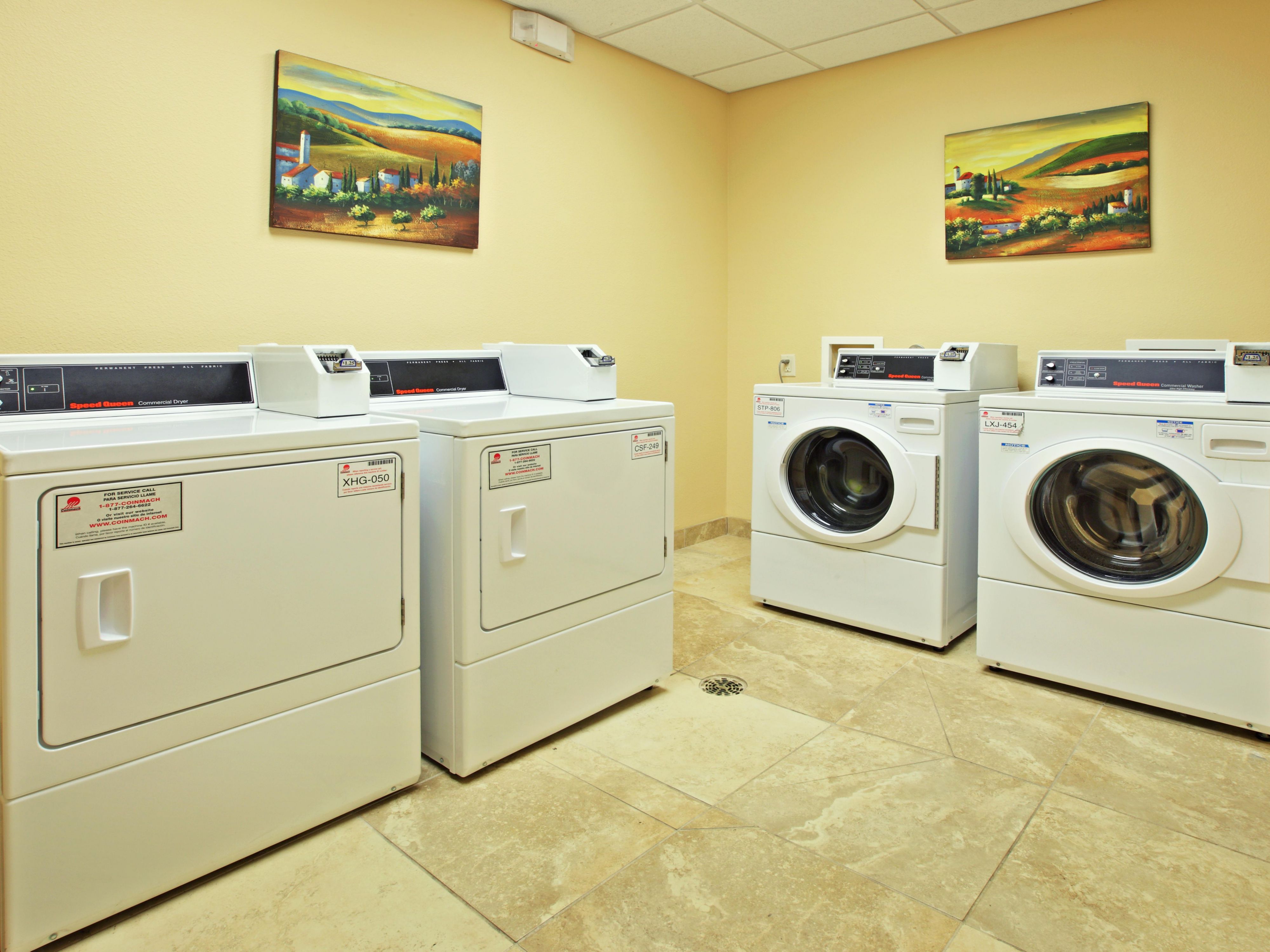 The Holiday Inn Express and Suites Marshall offers self-service, coin operated, guest laundry.